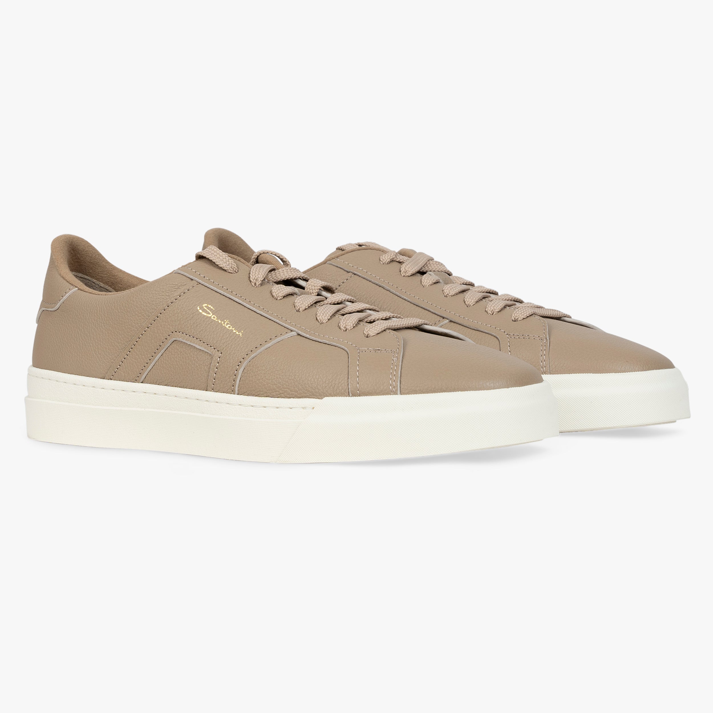 Santoni Sneaker Beige | Double Buckle