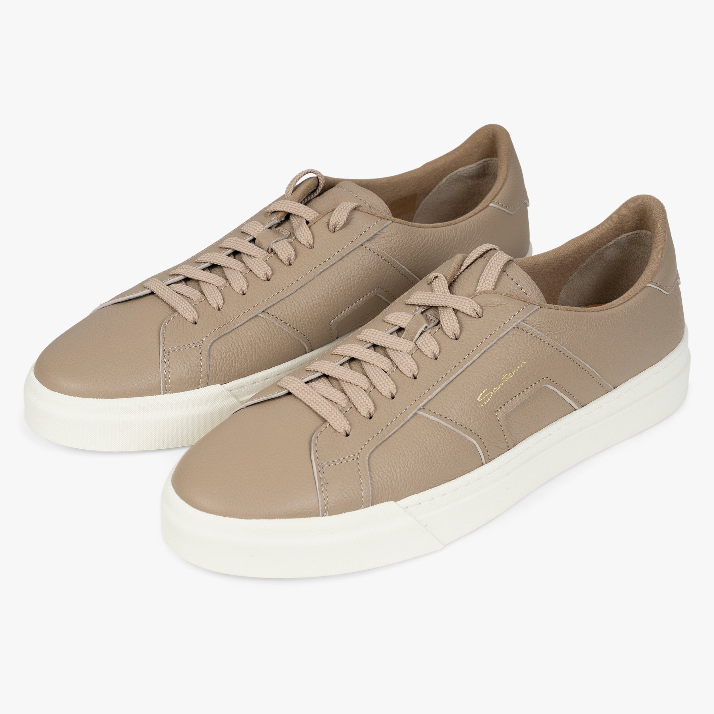 Santoni Sneaker Beige | Double Buckle