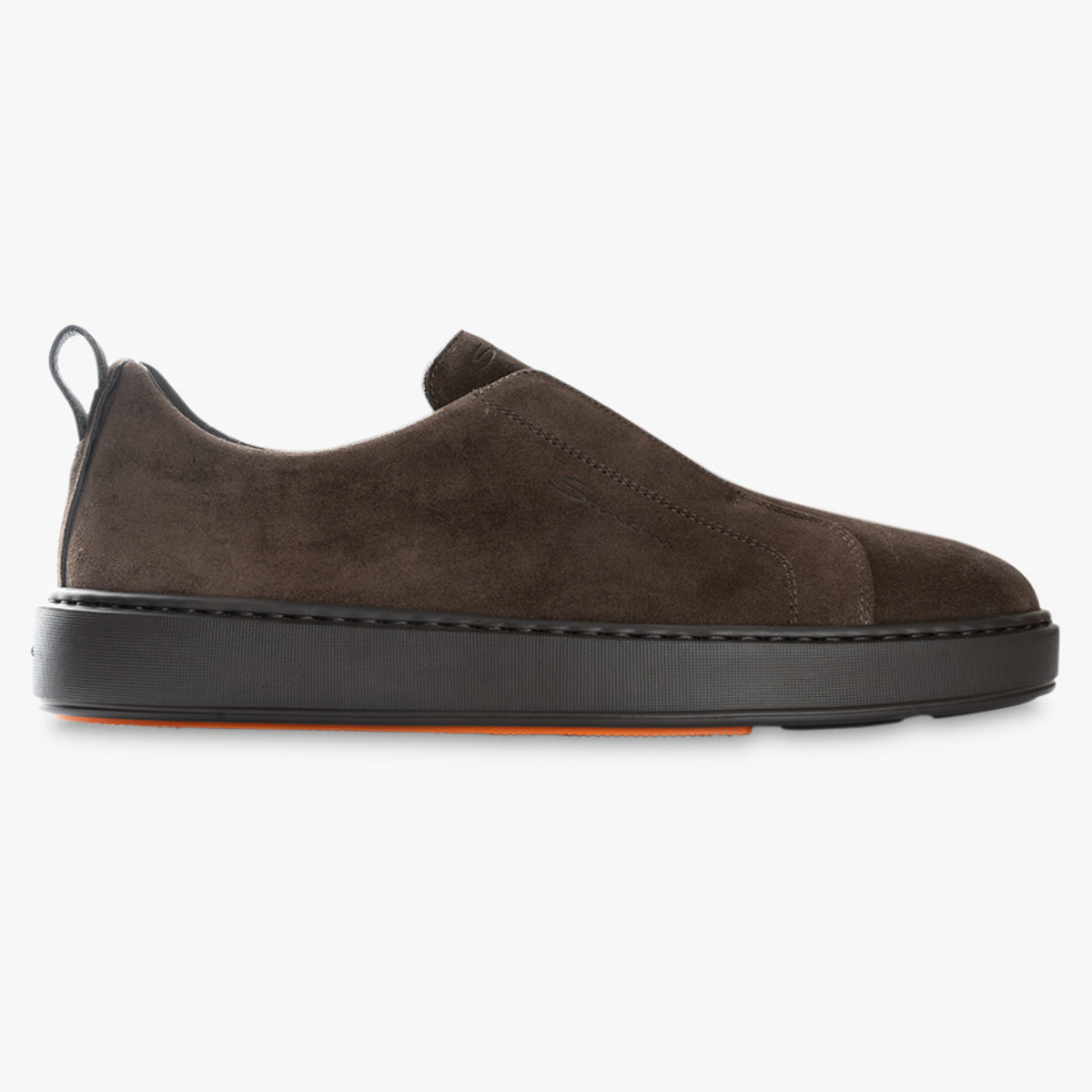 Santoni Slip-on Sneaker Donkerbruin Suède
