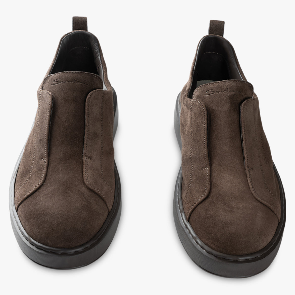 Santoni Slip-on Sneaker Donkerbruin Suède