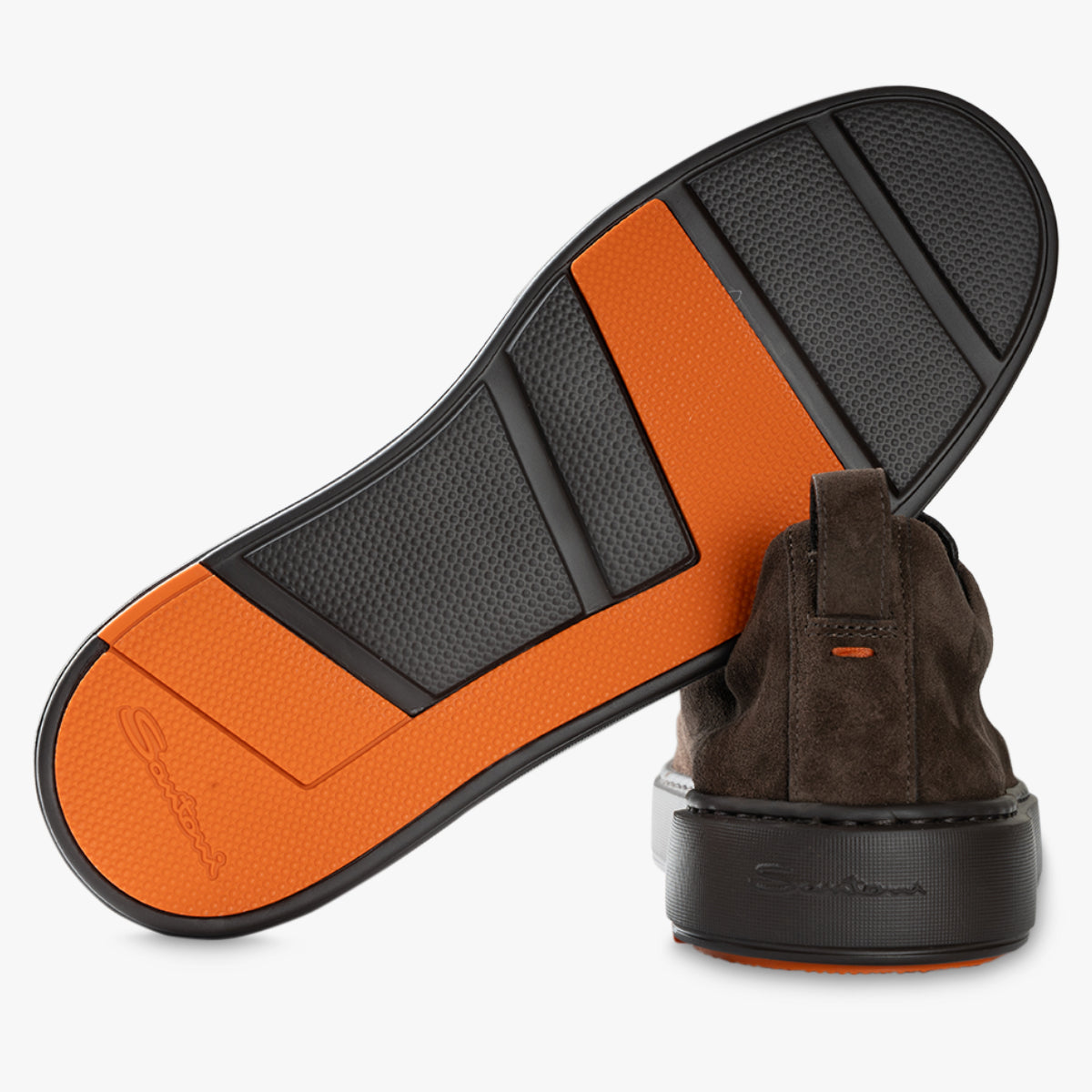 Santoni Slip-on Sneaker Donkerbruin Suède