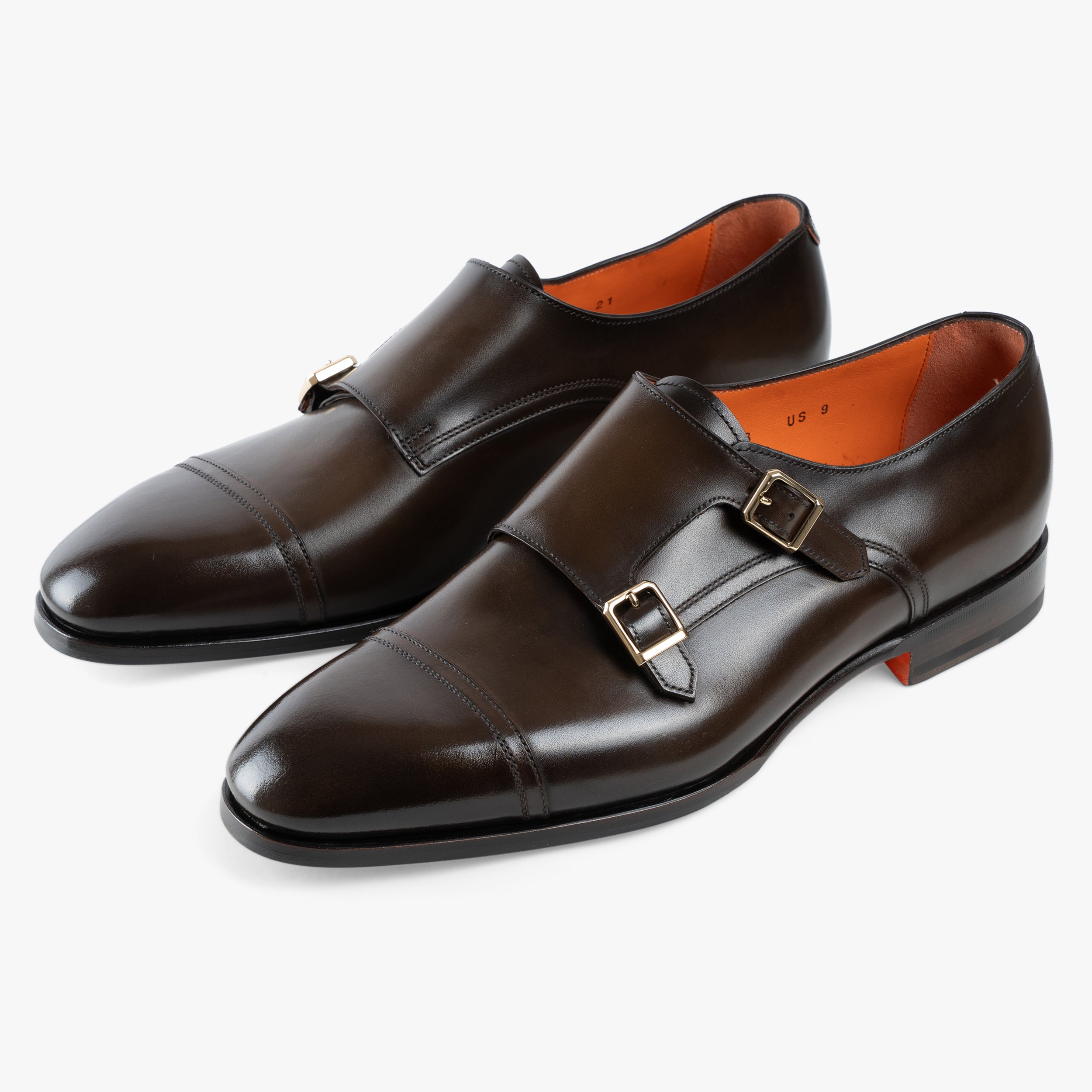 Santoni Bruine Gespschoen | Double-Buckle