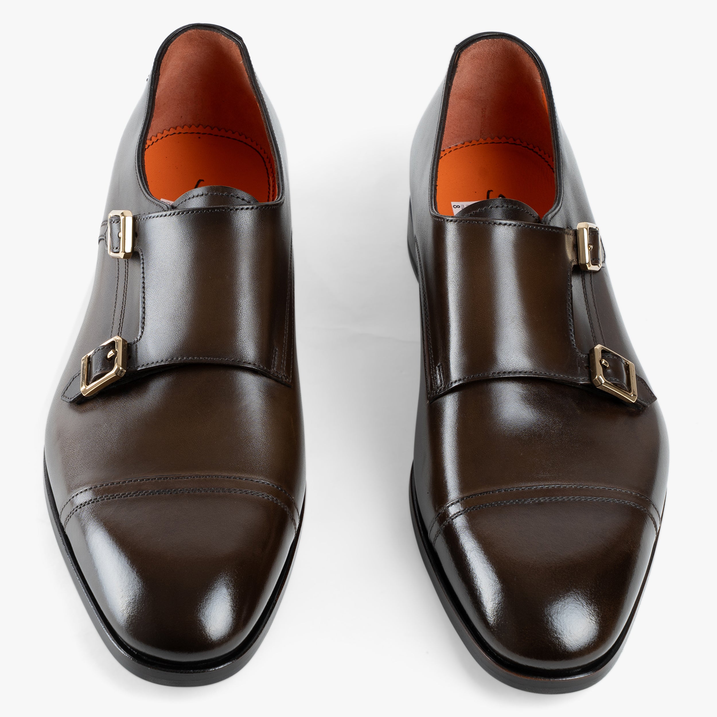 Santoni Bruine Gespschoen | Double-Buckle