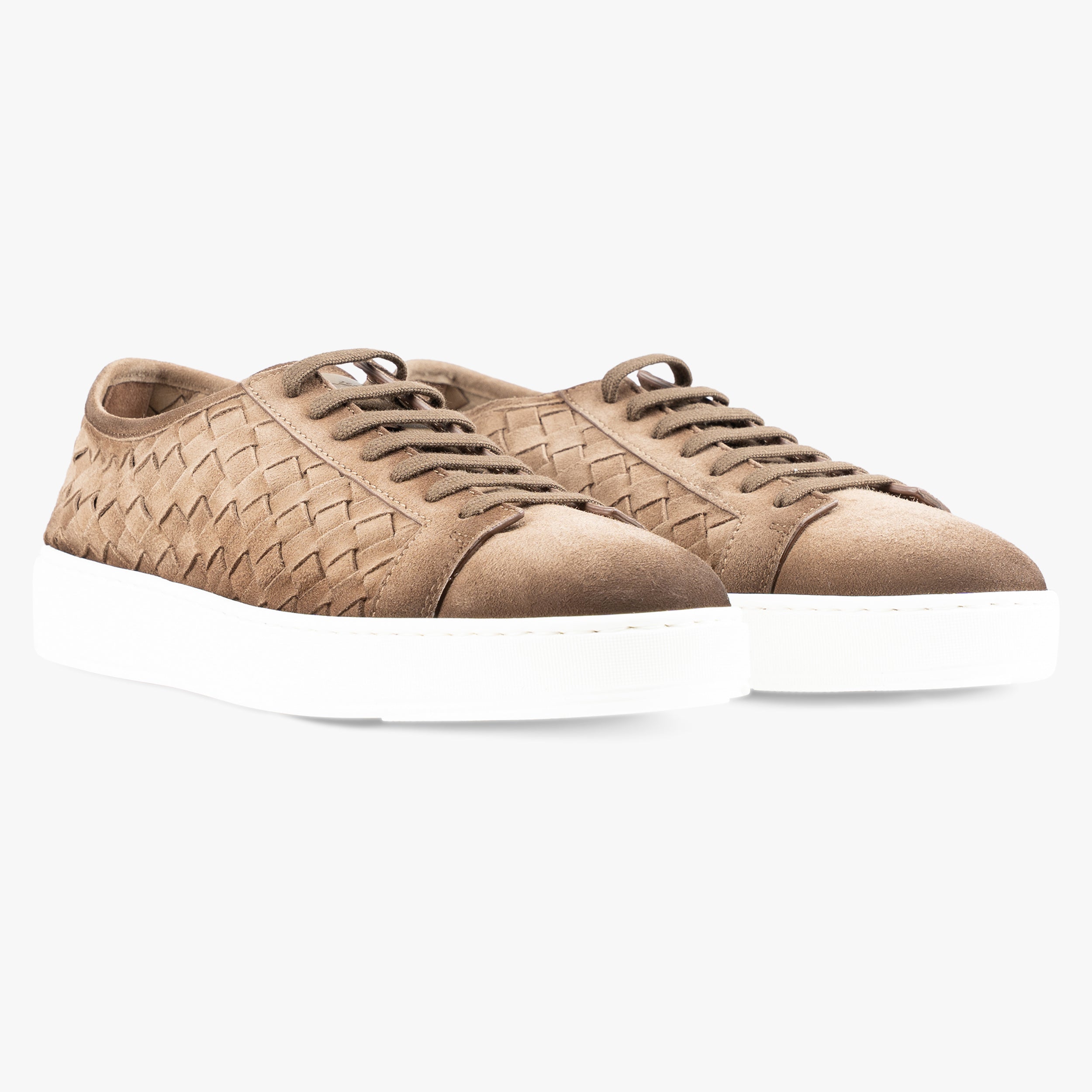 Santoni Gevlochten Sneaker Beige | Intrecci