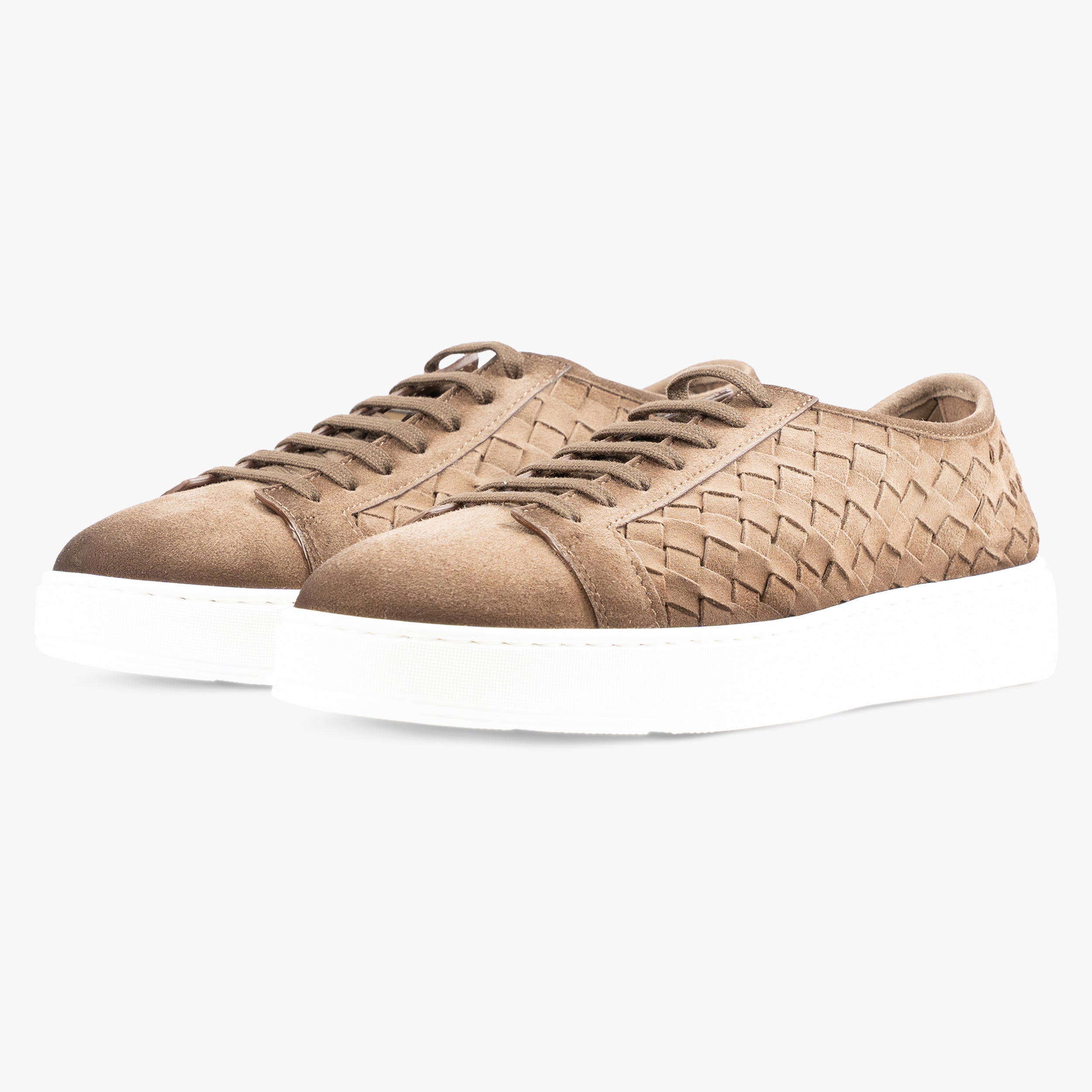 Santoni Gevlochten Sneaker Beige | Intrecci