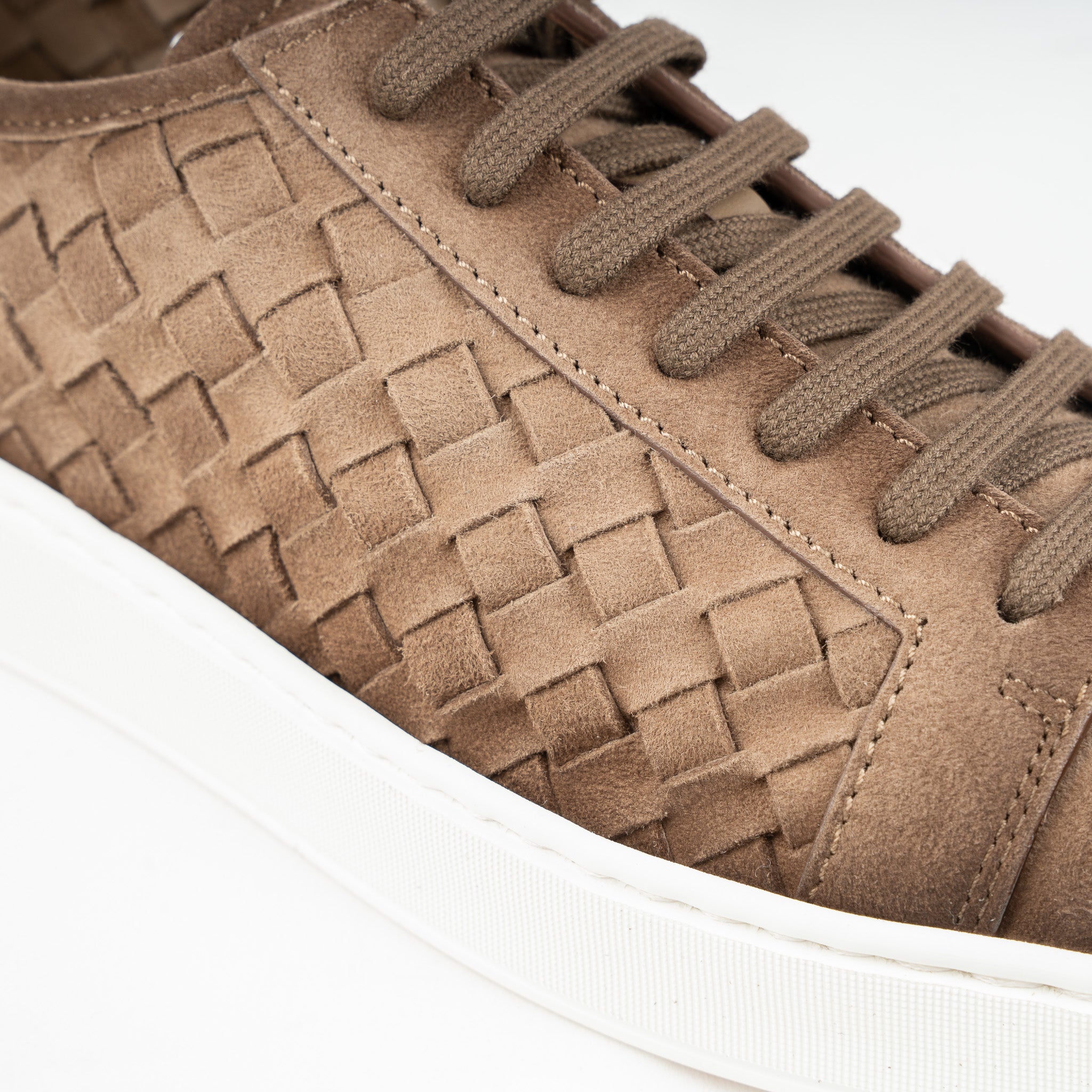 Santoni Gevlochten Sneaker Beige | Intrecci