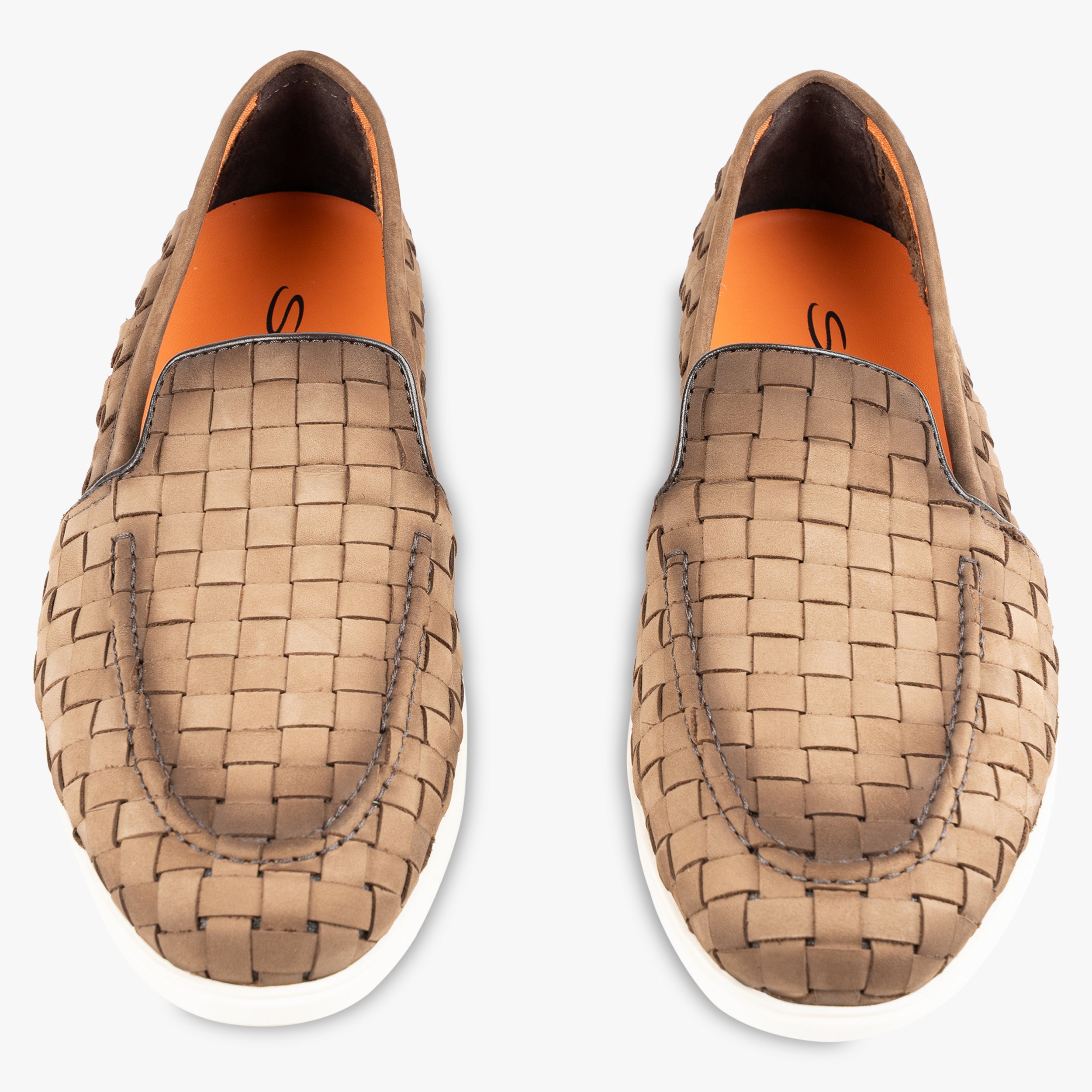 Santoni Gevlochten Loafer Beige
