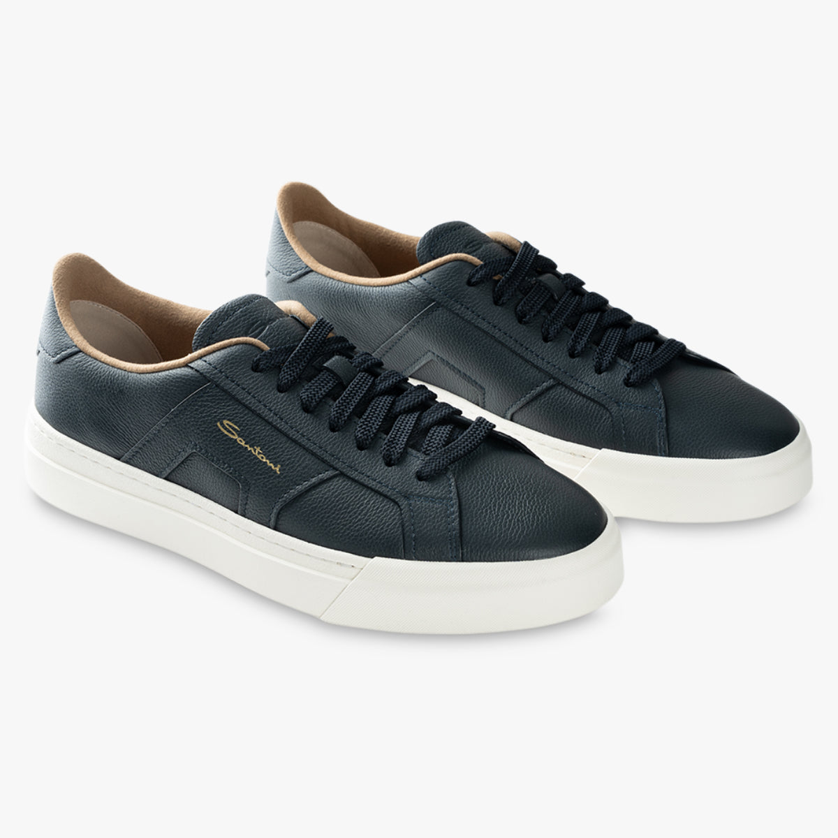 Santoni Sneaker Donkerblauw | Double Buckle