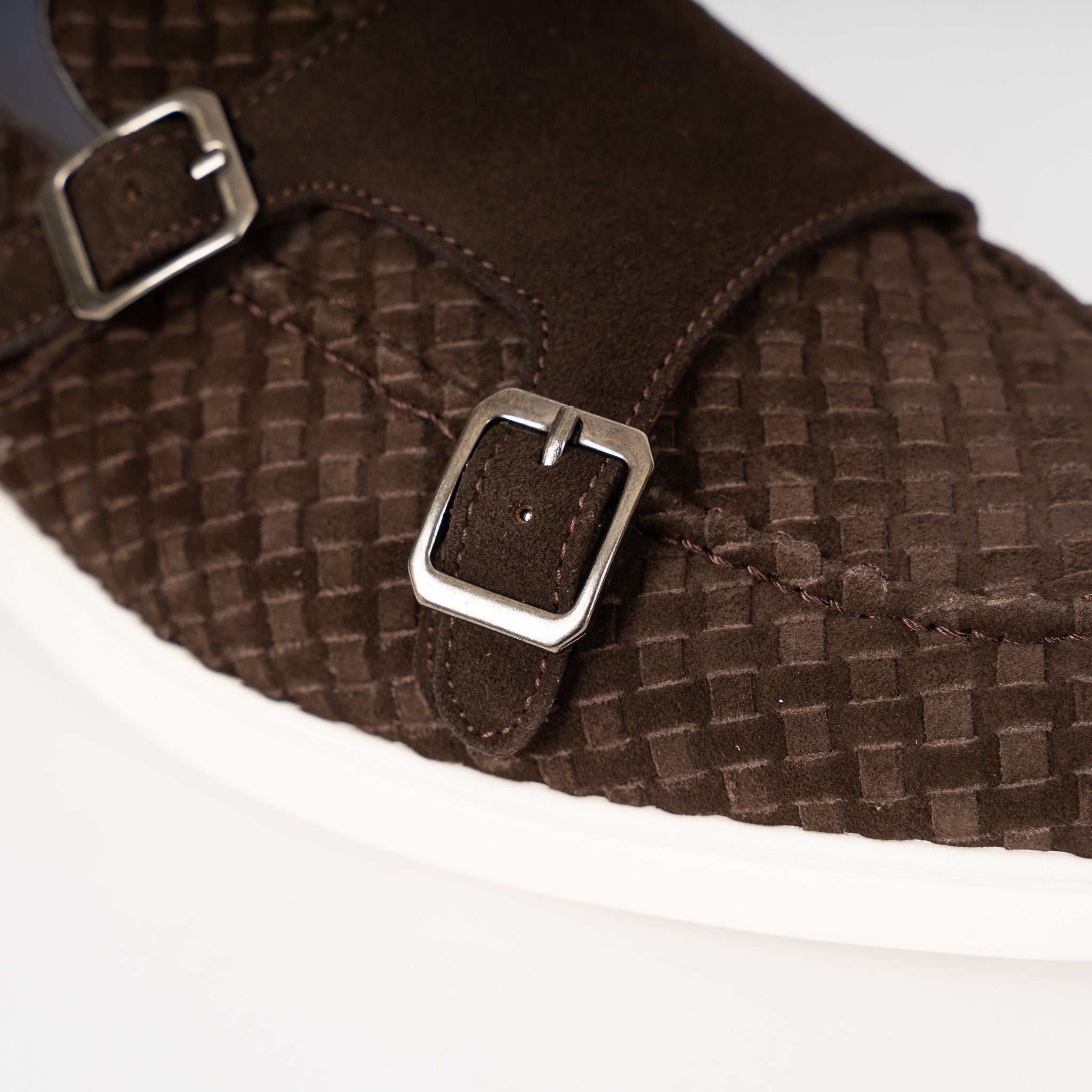 Calce Gevlochten Dubbele Gesp Loafer Bruin | Cosimo