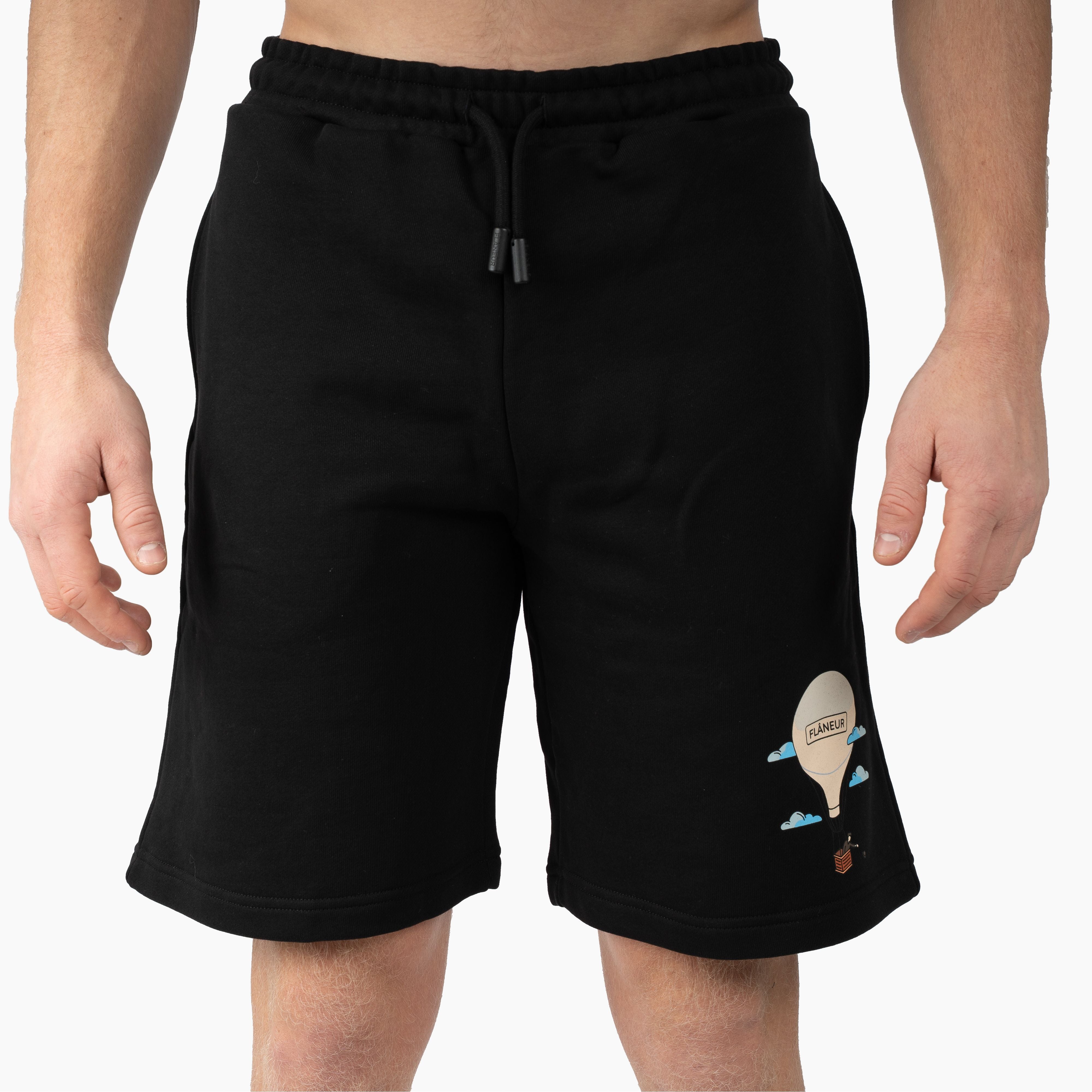 Flaneur Korte Joggingbroek Zwart | Aéronautique