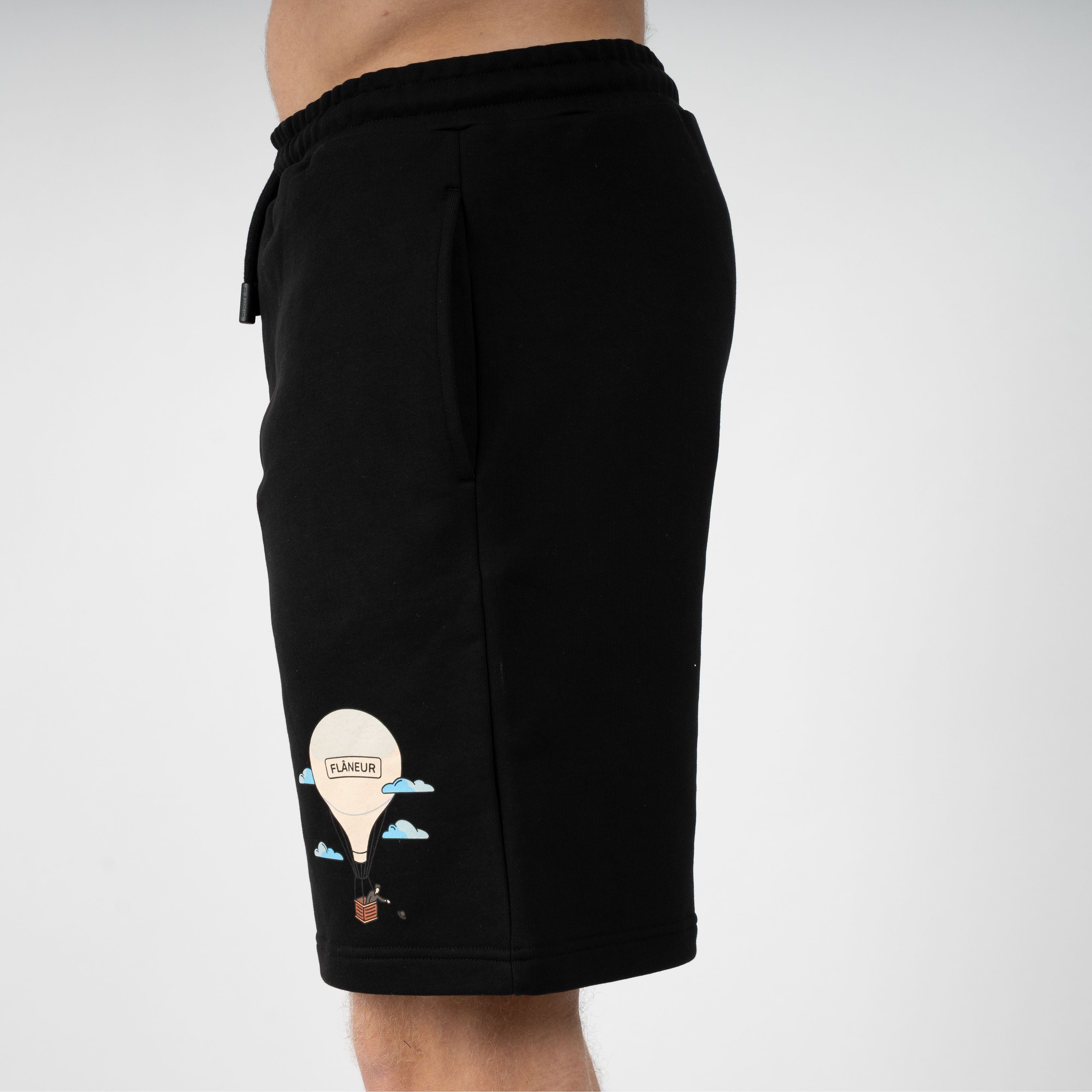 Flaneur Korte Joggingbroek Zwart | Aéronautique