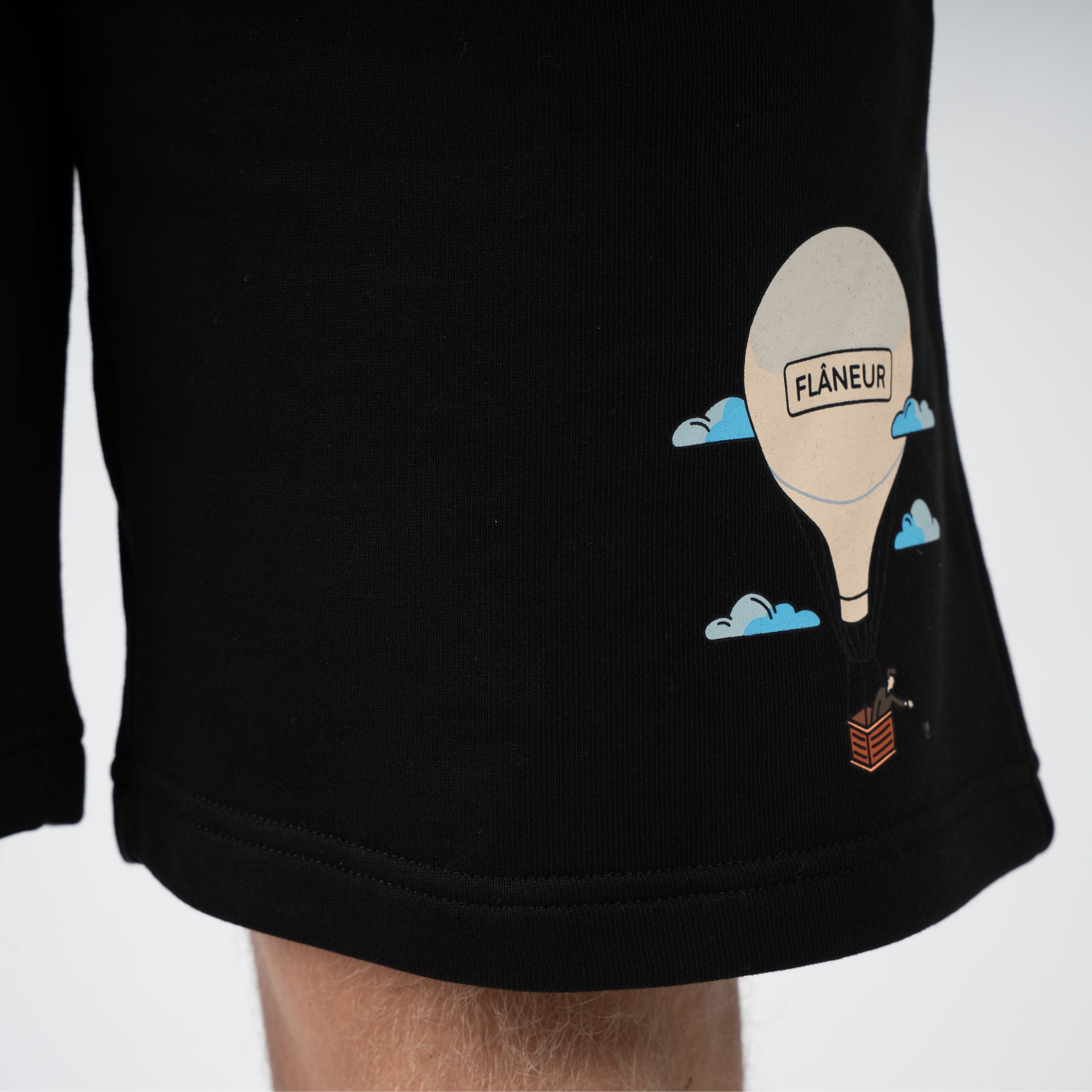 Flaneur Korte Joggingbroek Zwart | Aéronautique