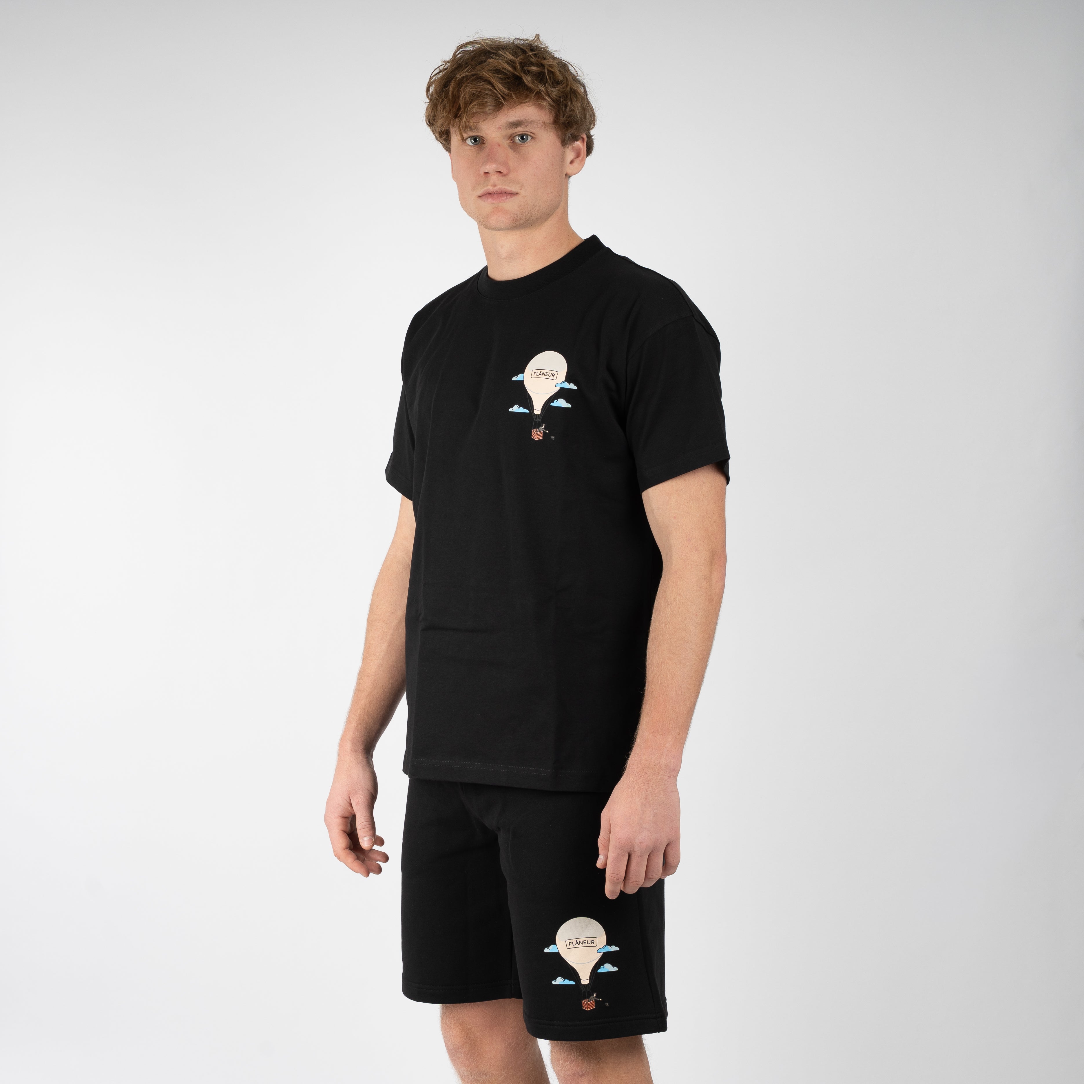 Flaneur Korte Joggingbroek Zwart | Aéronautique