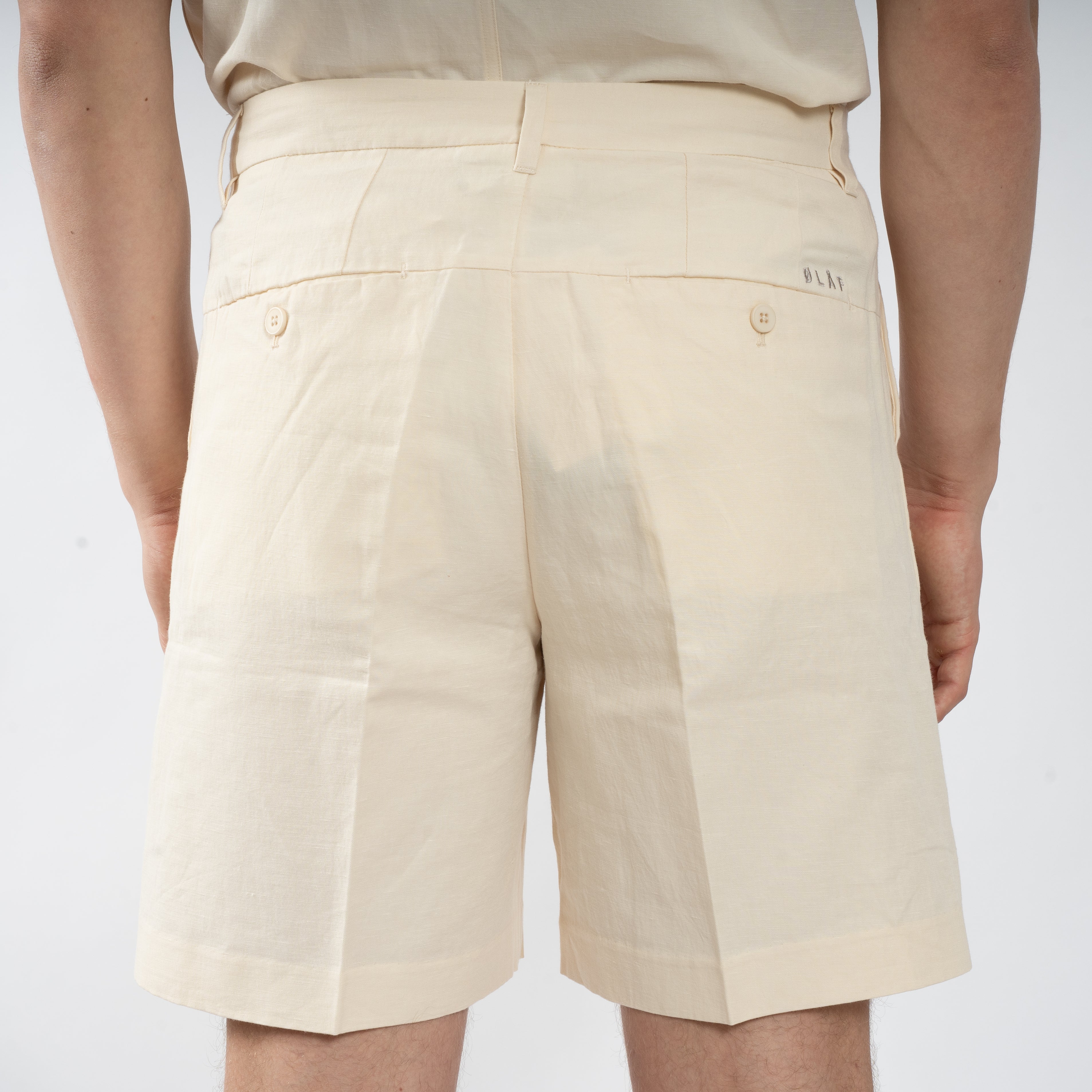 Olaf Korte Broek Off-White | Cotton Linen Shorts