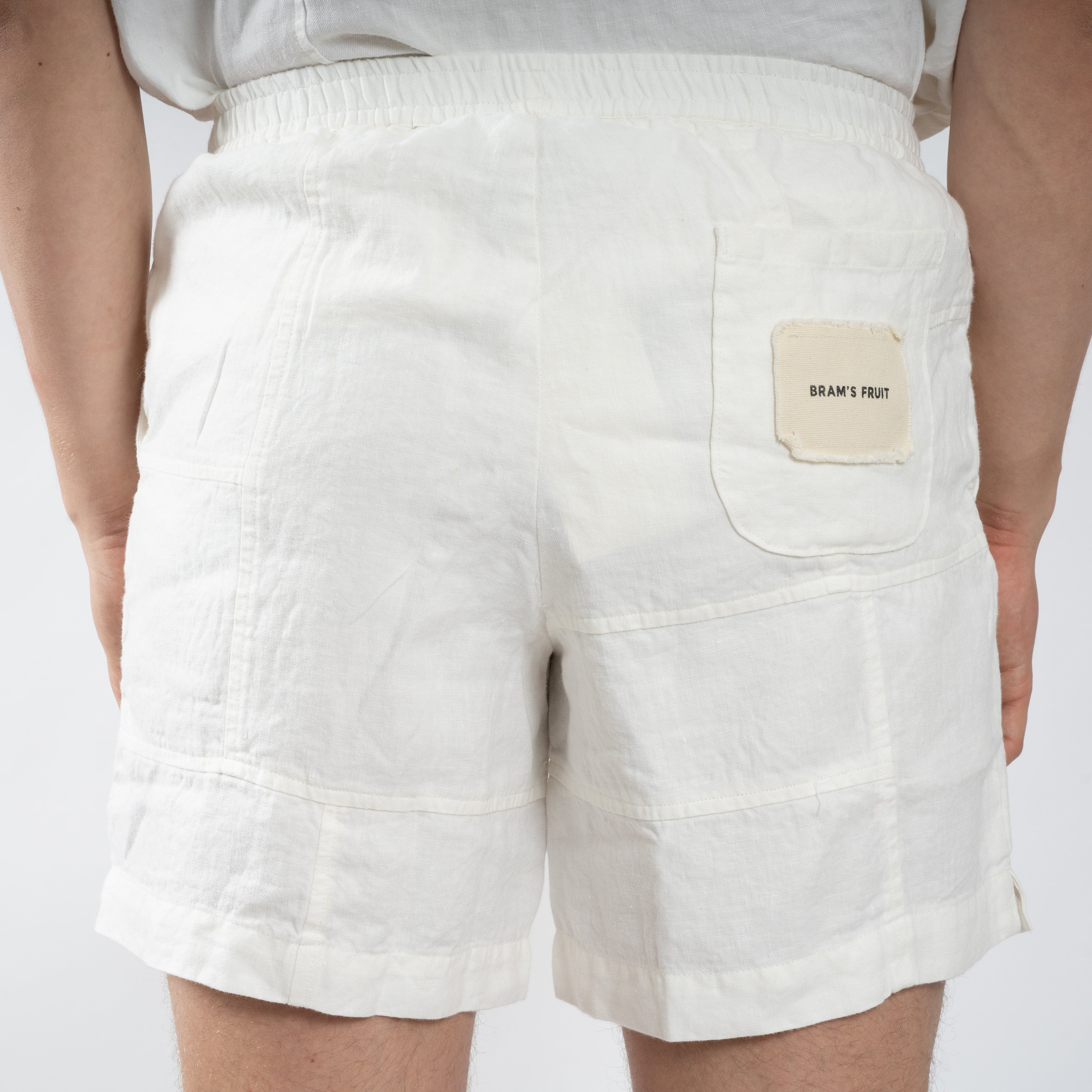 Bram's Fruit Linnen Korte Broek Wit | LINEN REPAIR SHORTS