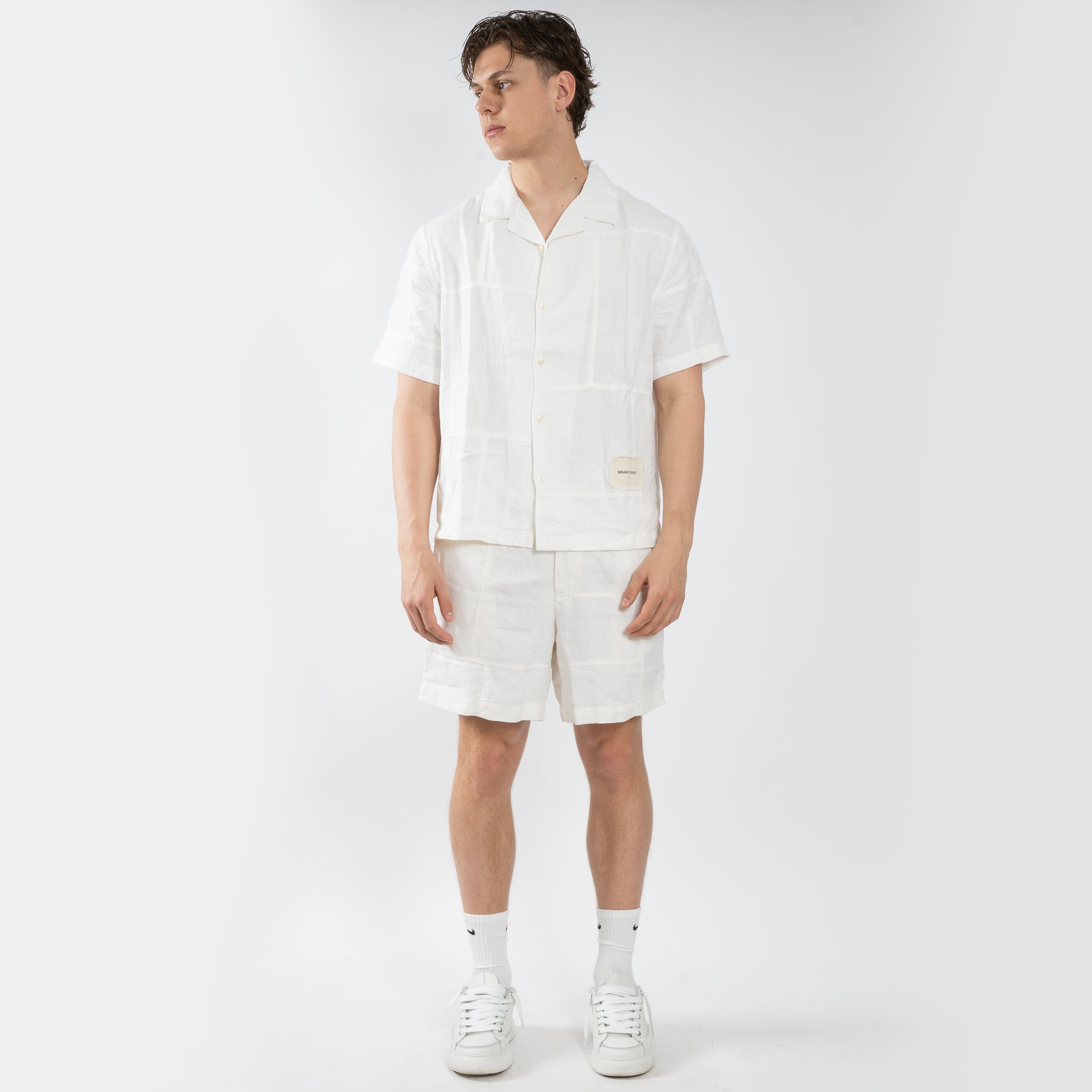 Bram's Fruit Linnen Korte Broek Wit | LINEN REPAIR SHORTS