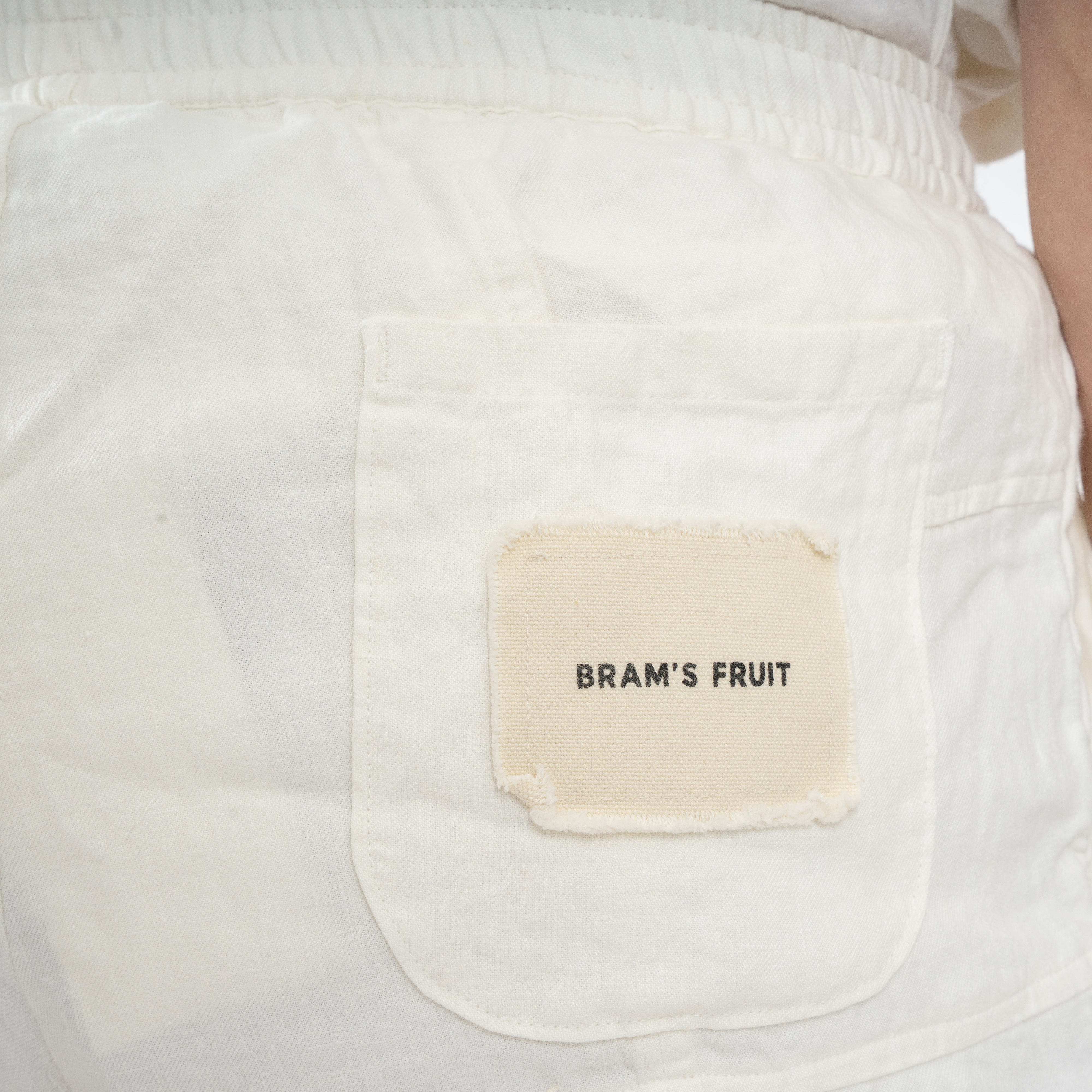 Bram's Fruit Linnen Korte Broek Wit | LINEN REPAIR SHORTS