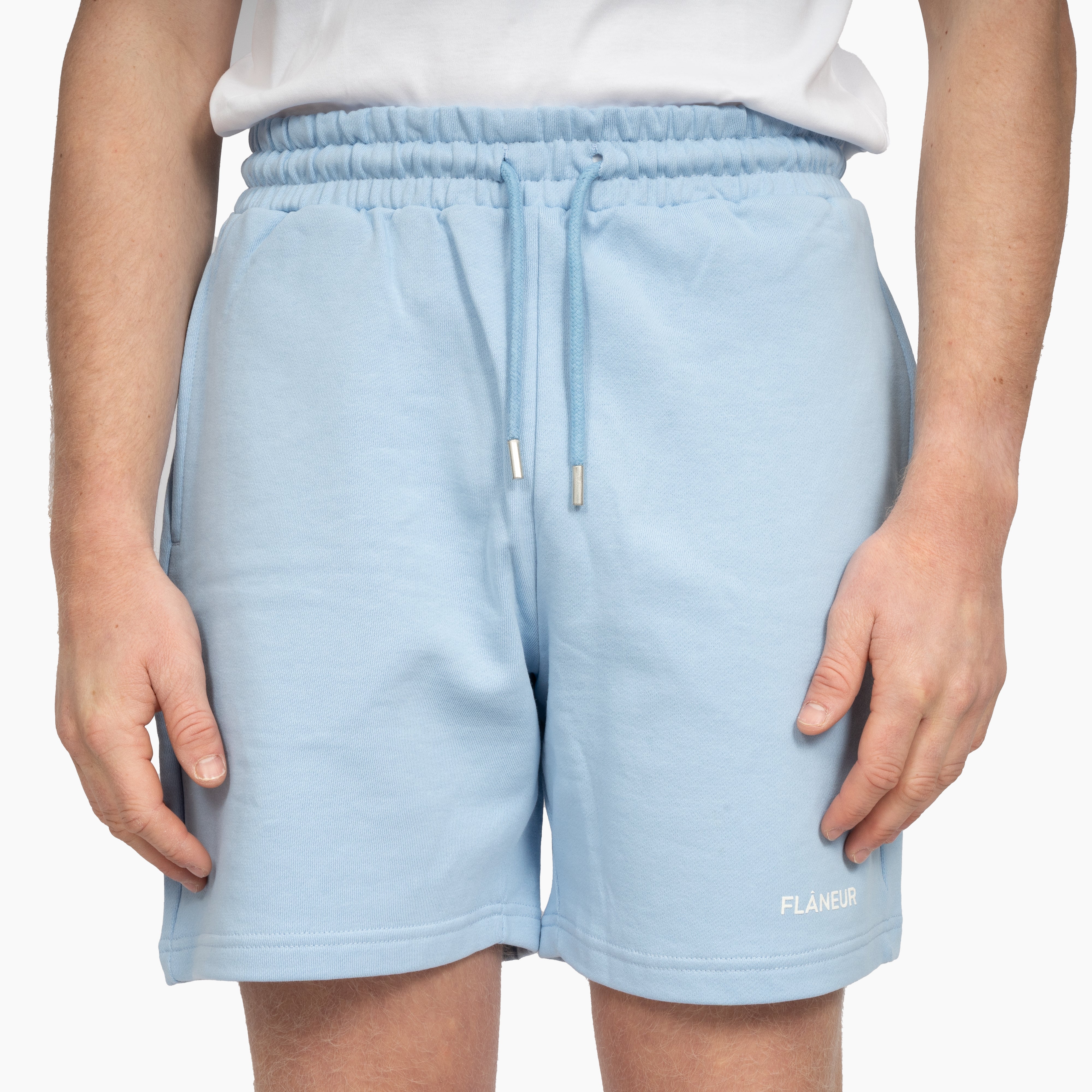 Flaneur Korte Broek Lichtblauw | Logo Shorts