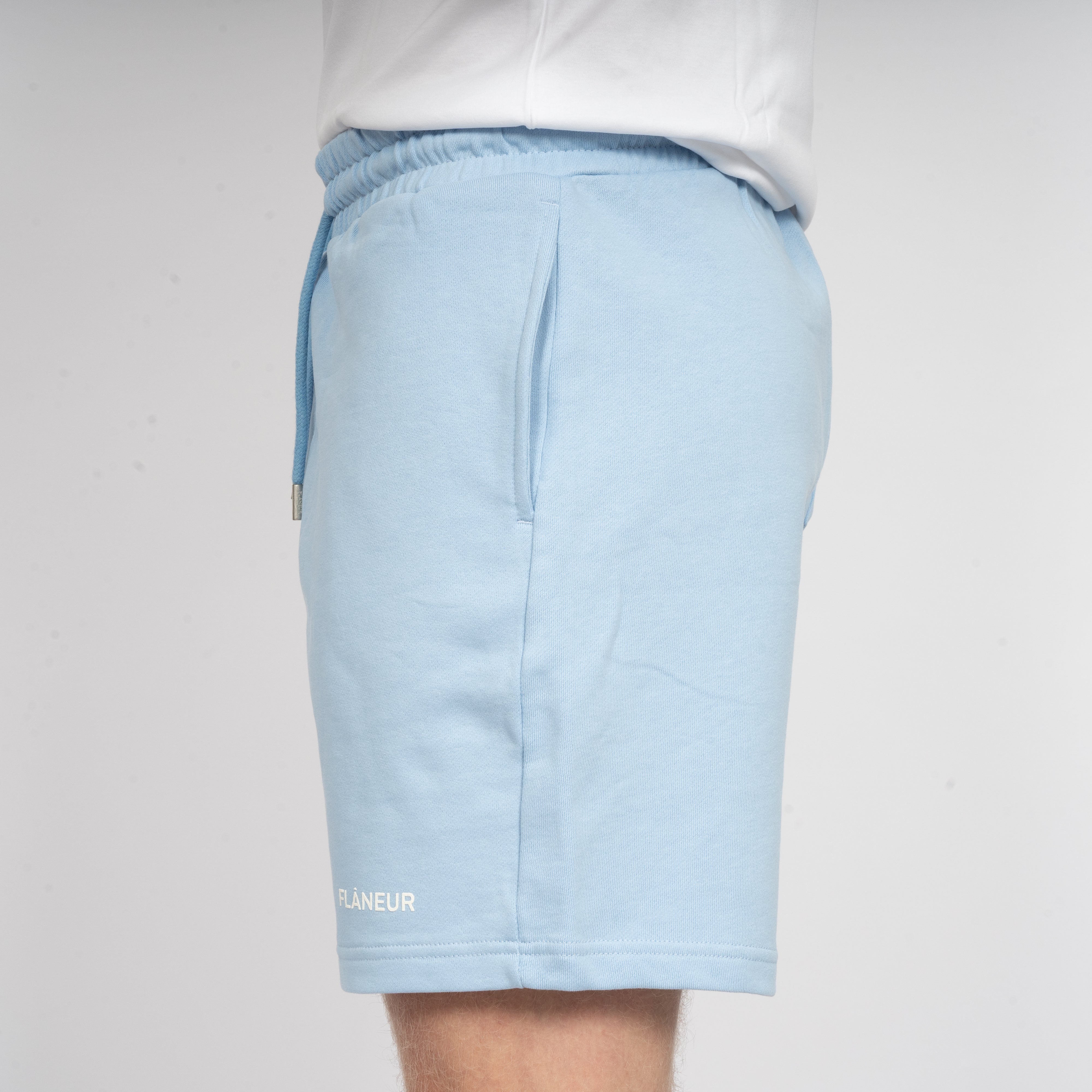 Flaneur Korte Broek Lichtblauw | Logo Shorts