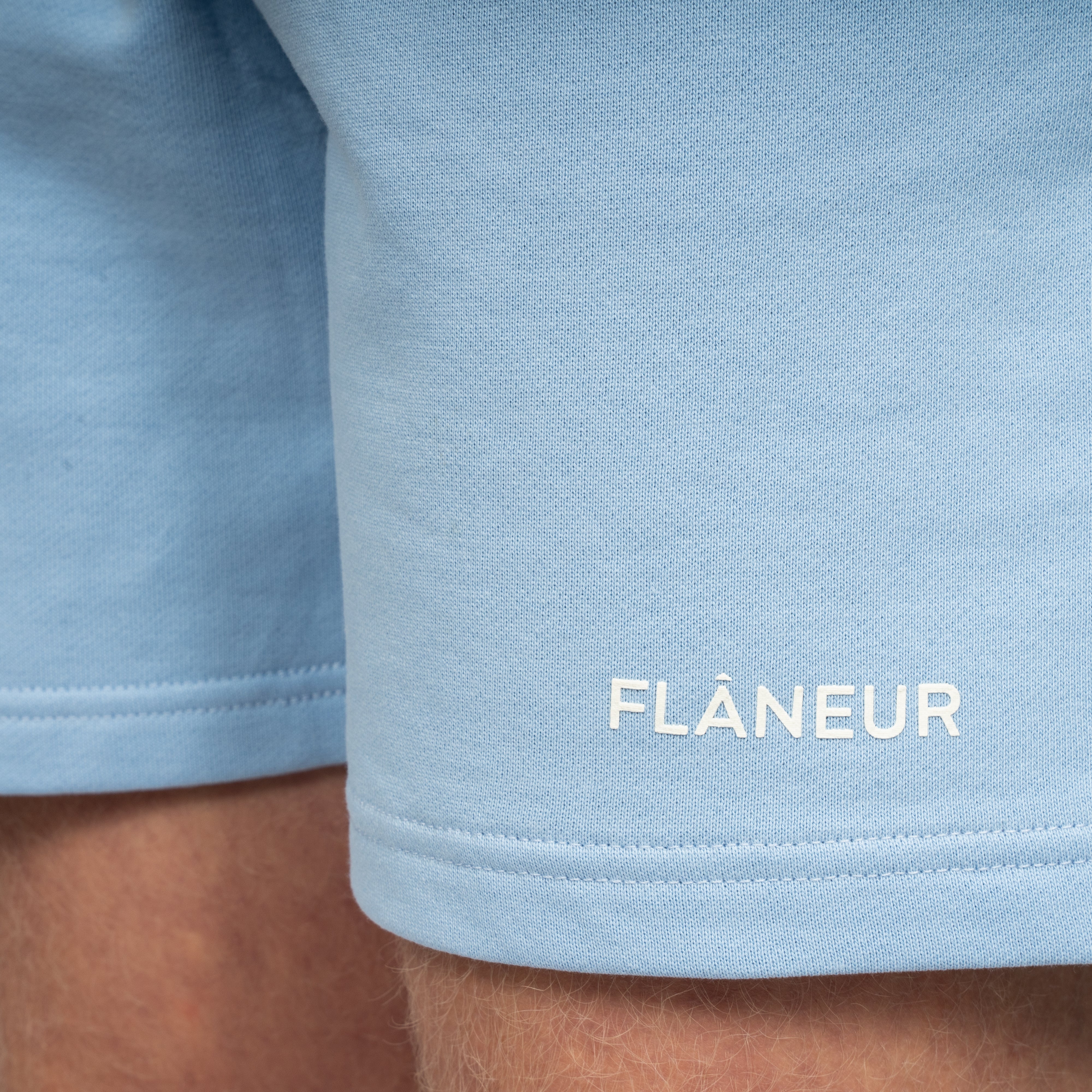 Flaneur Korte Broek Lichtblauw | Logo Shorts