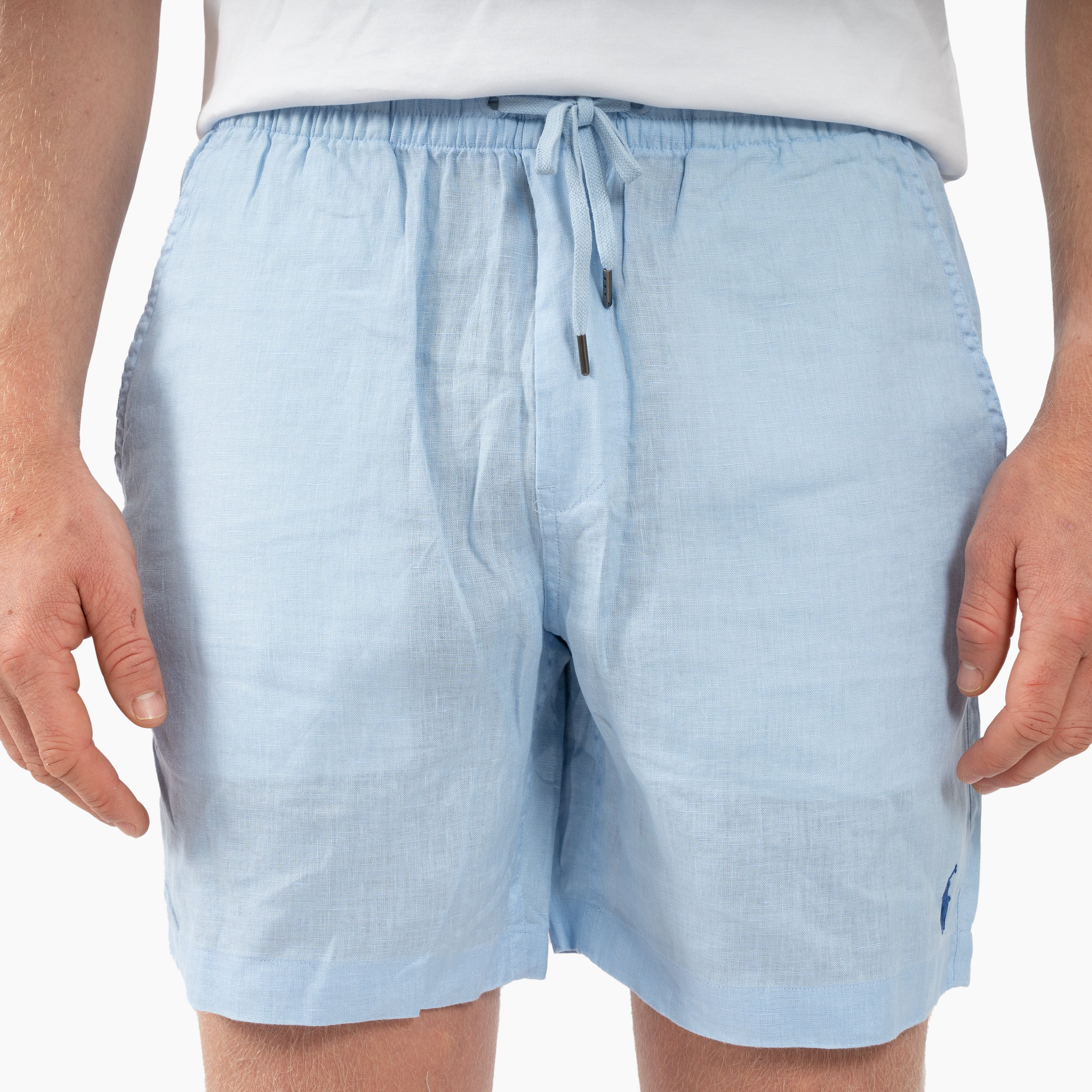 Ralph Lauren Linnen Korte Broek Lichtblauw | Prepster