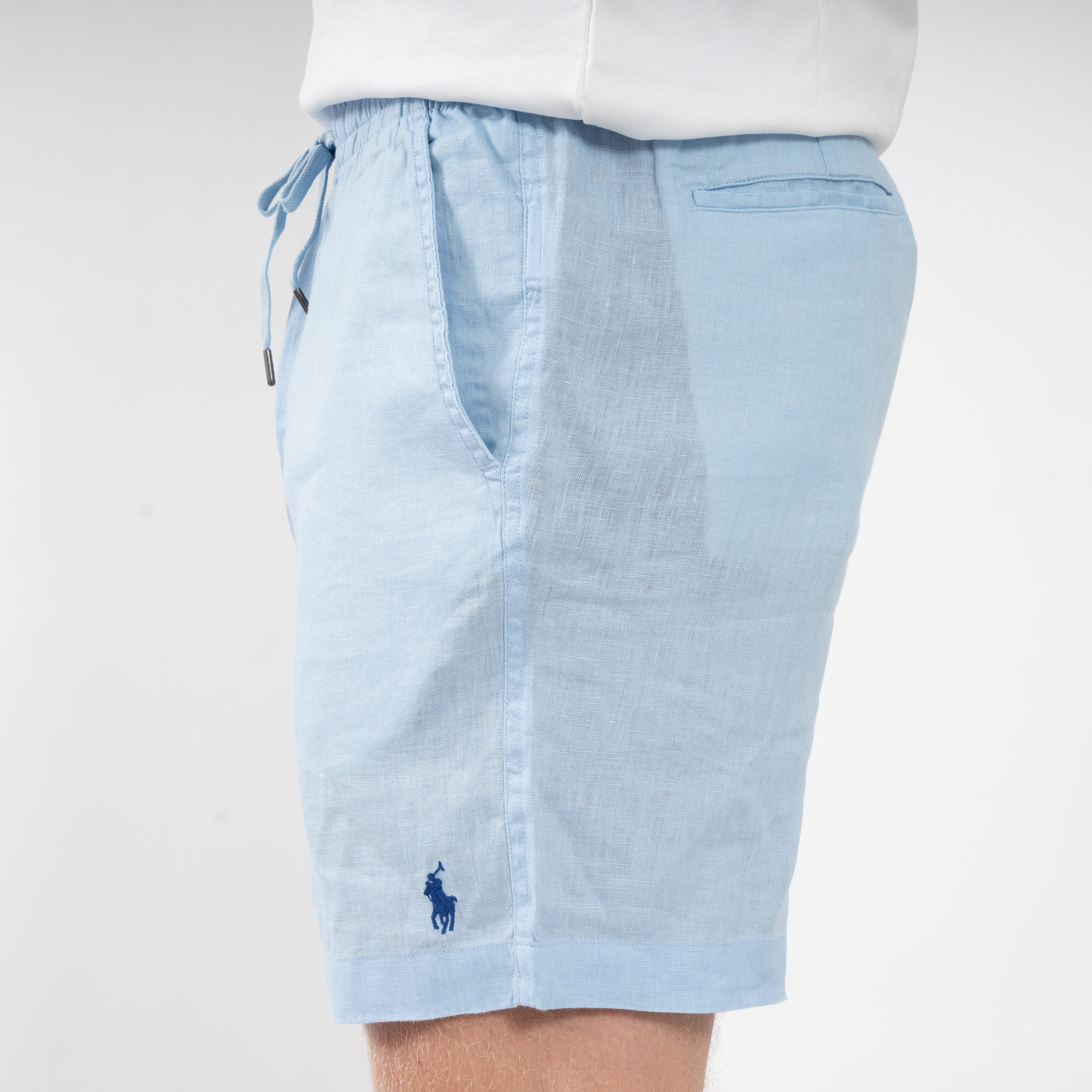 Ralph Lauren Linnen Korte Broek Lichtblauw | Prepster