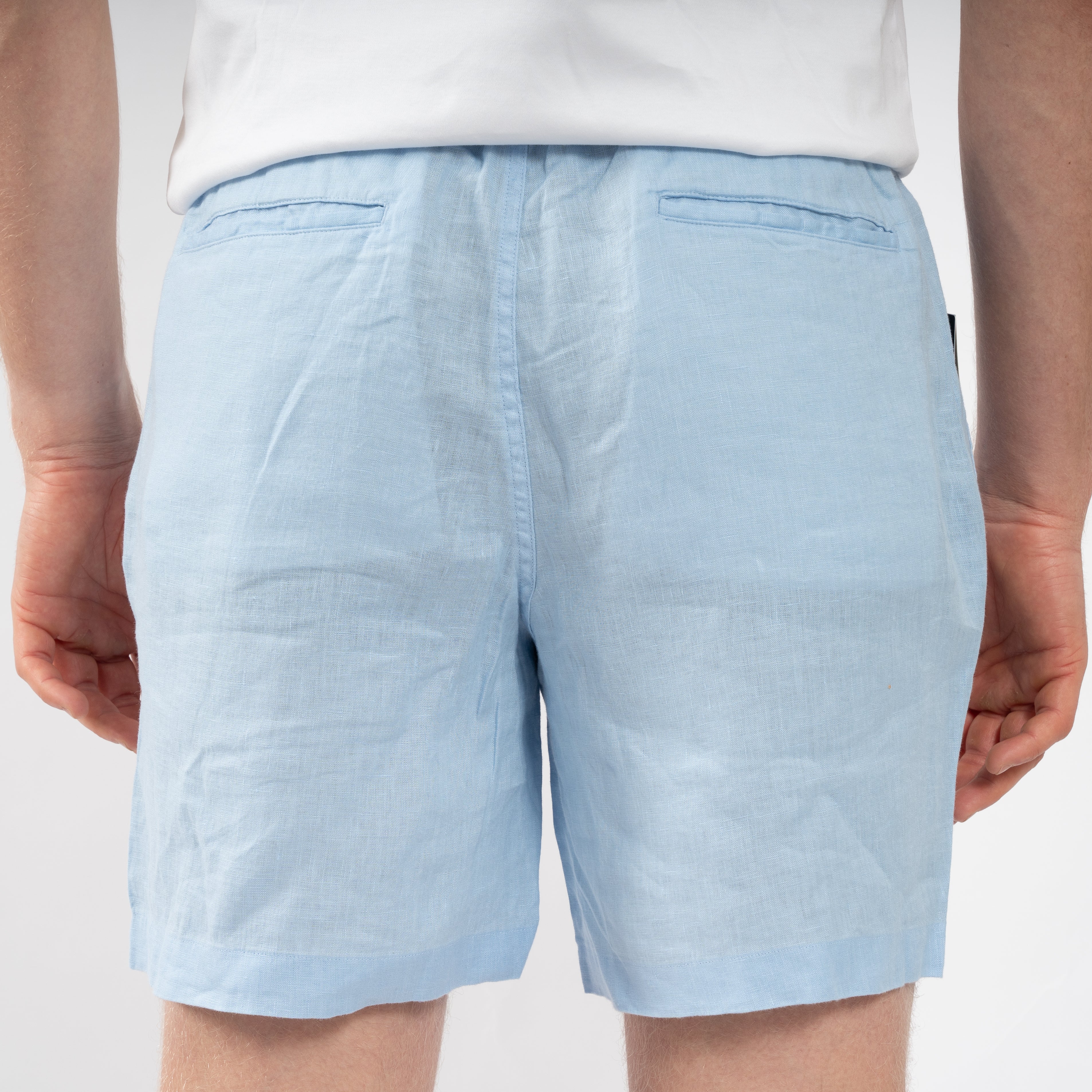 Ralph Lauren Linnen Korte Broek Lichtblauw | Prepster