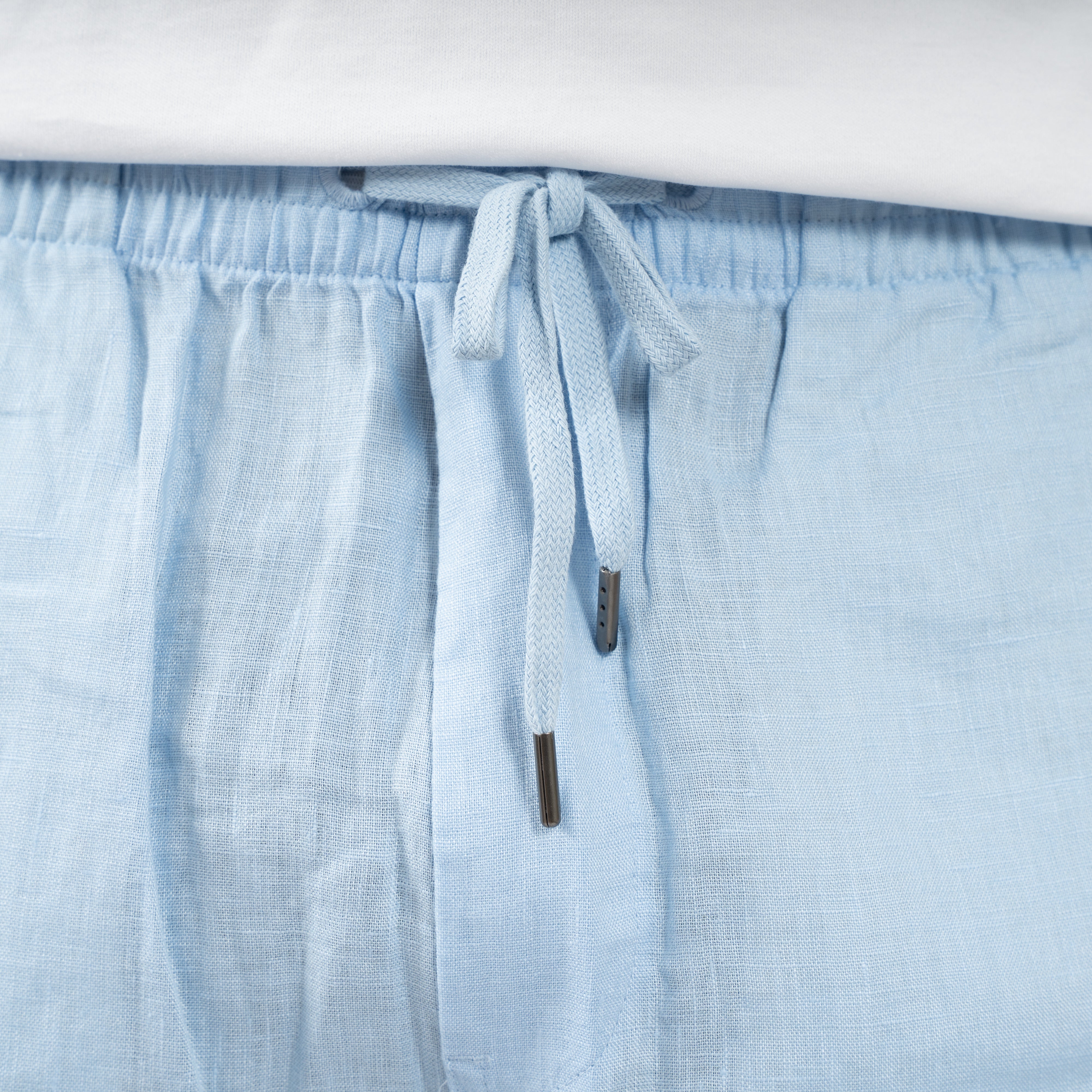Ralph Lauren Linnen Korte Broek Lichtblauw | Prepster