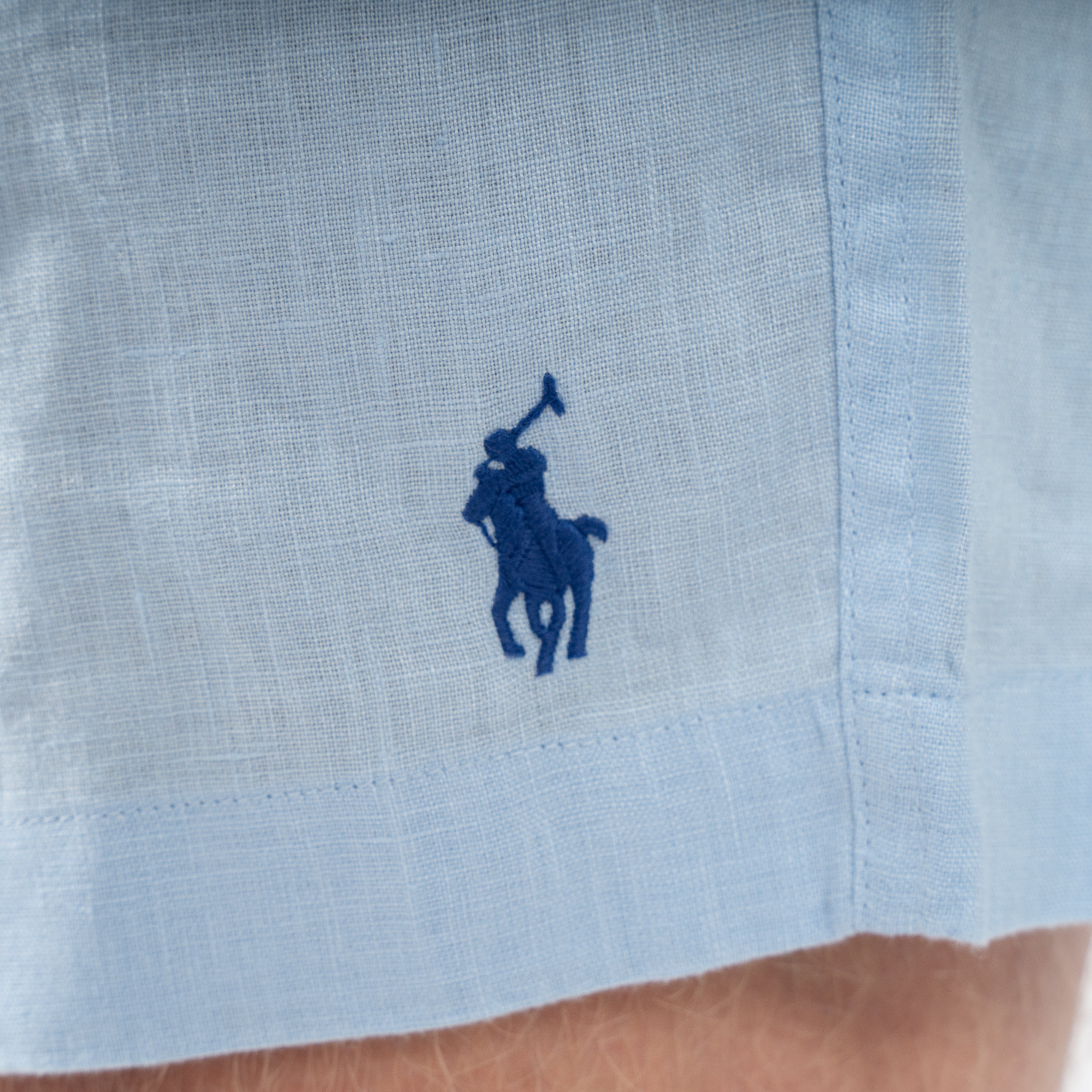 Ralph Lauren Linnen Korte Broek Lichtblauw | Prepster
