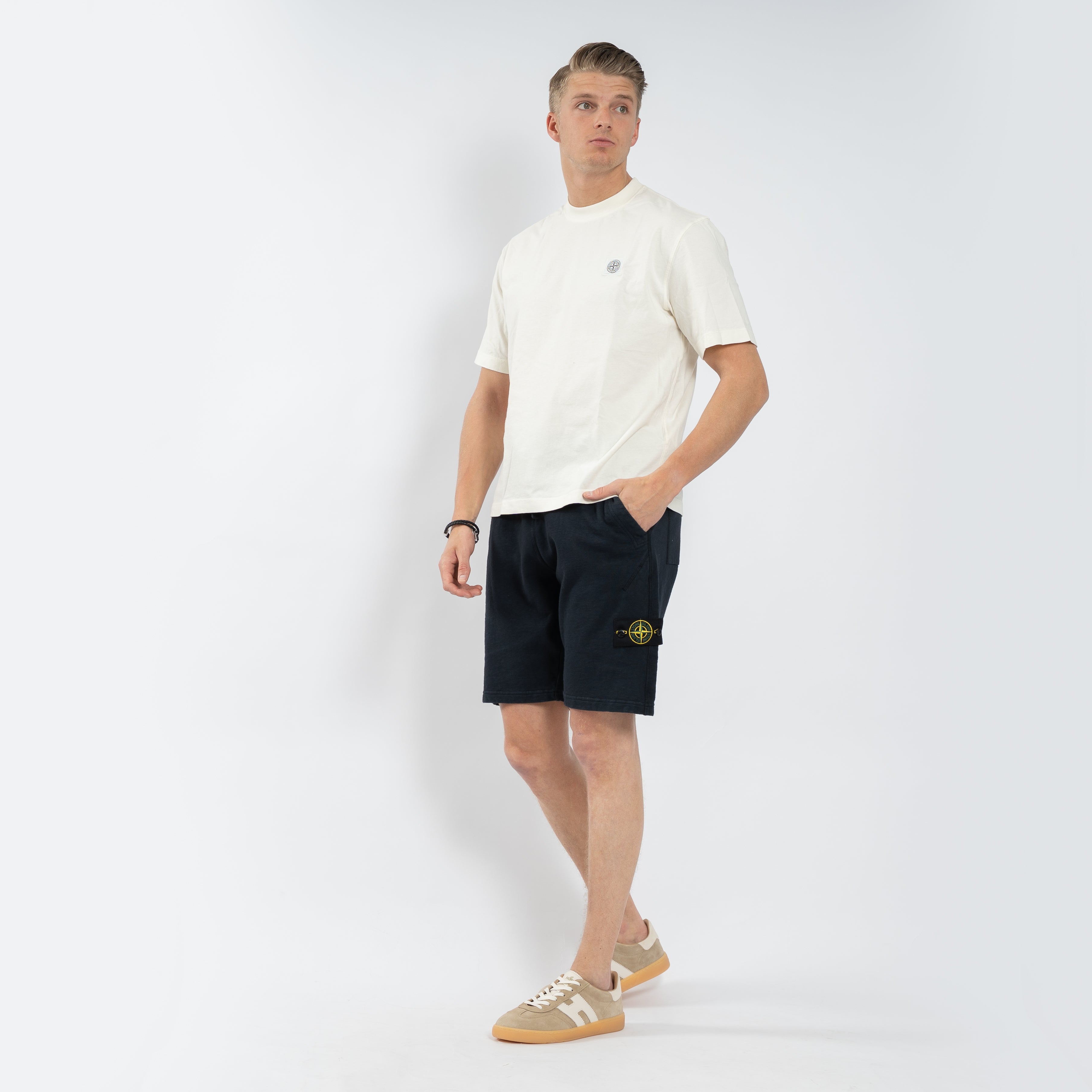 Stone Island Korte Broek Donkerblauw | Malfilé Fleece