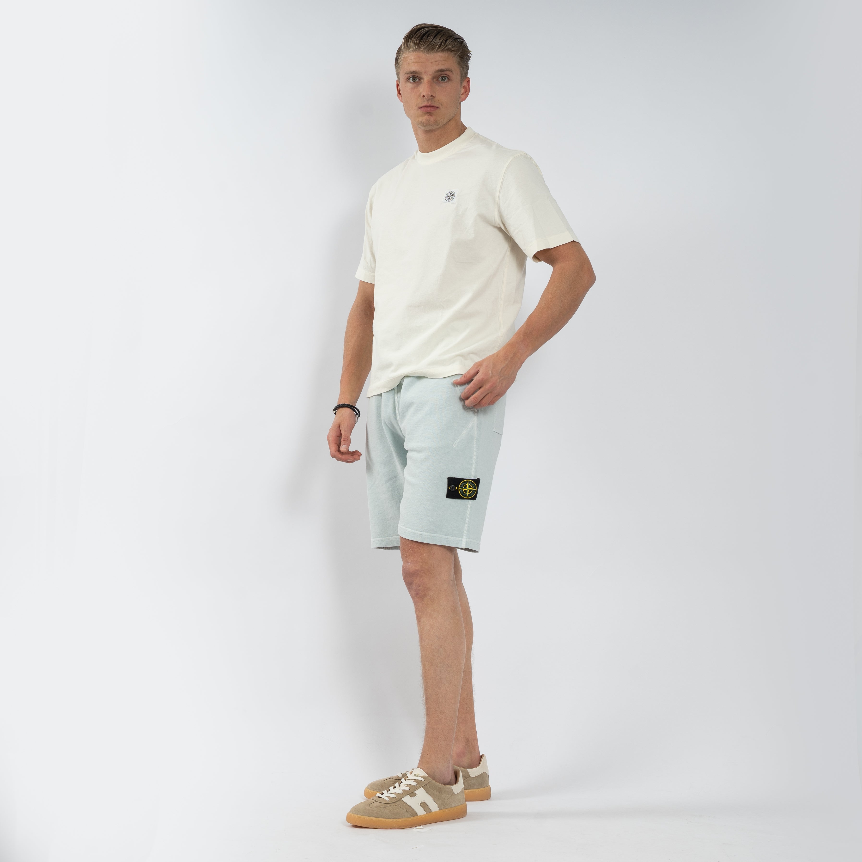 Stone Island Korte Broek Hemelsblauw | Malfilé Fleece