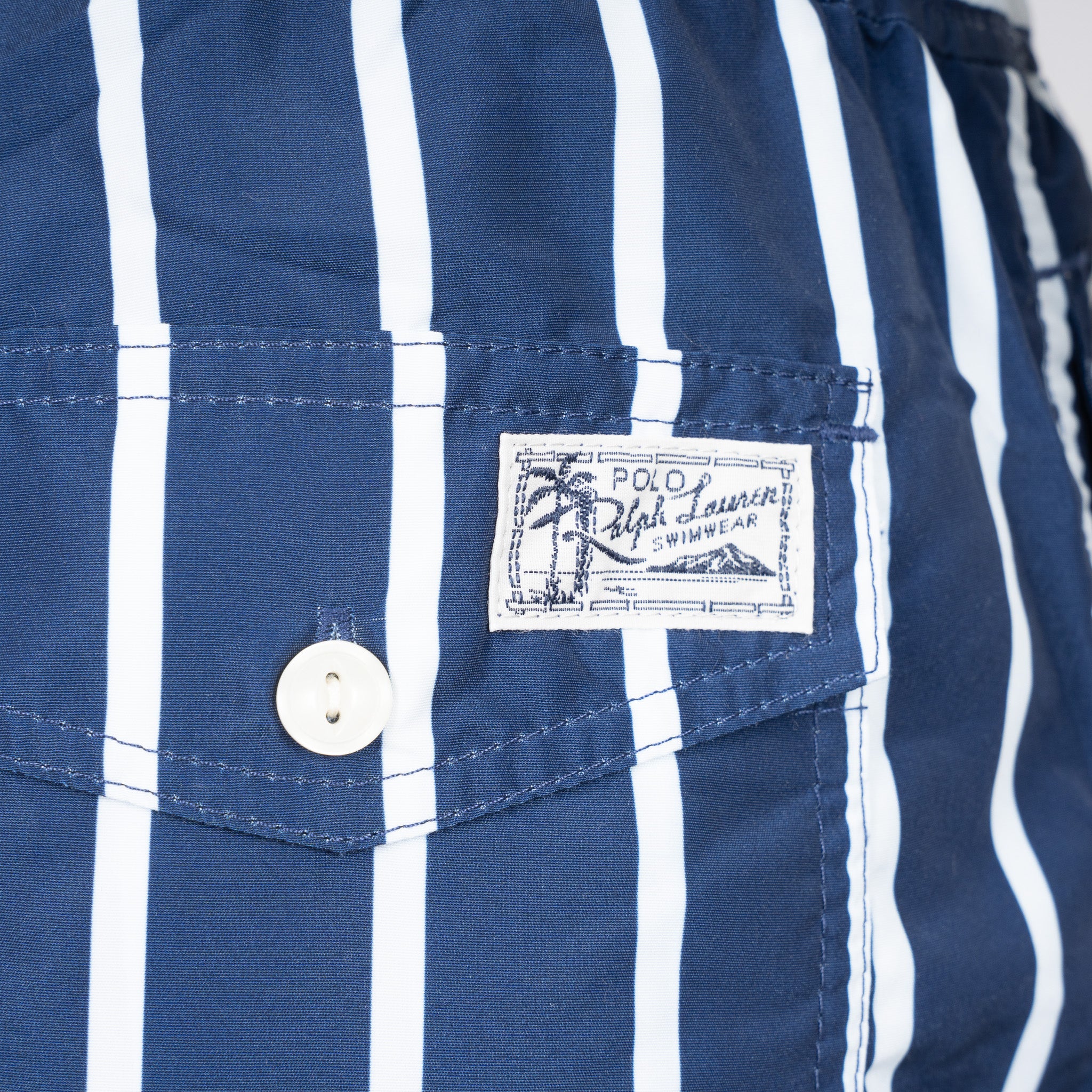 Ralph Lauren Zwembroek Blauw met Witte Streep | Traveler Slim Fit