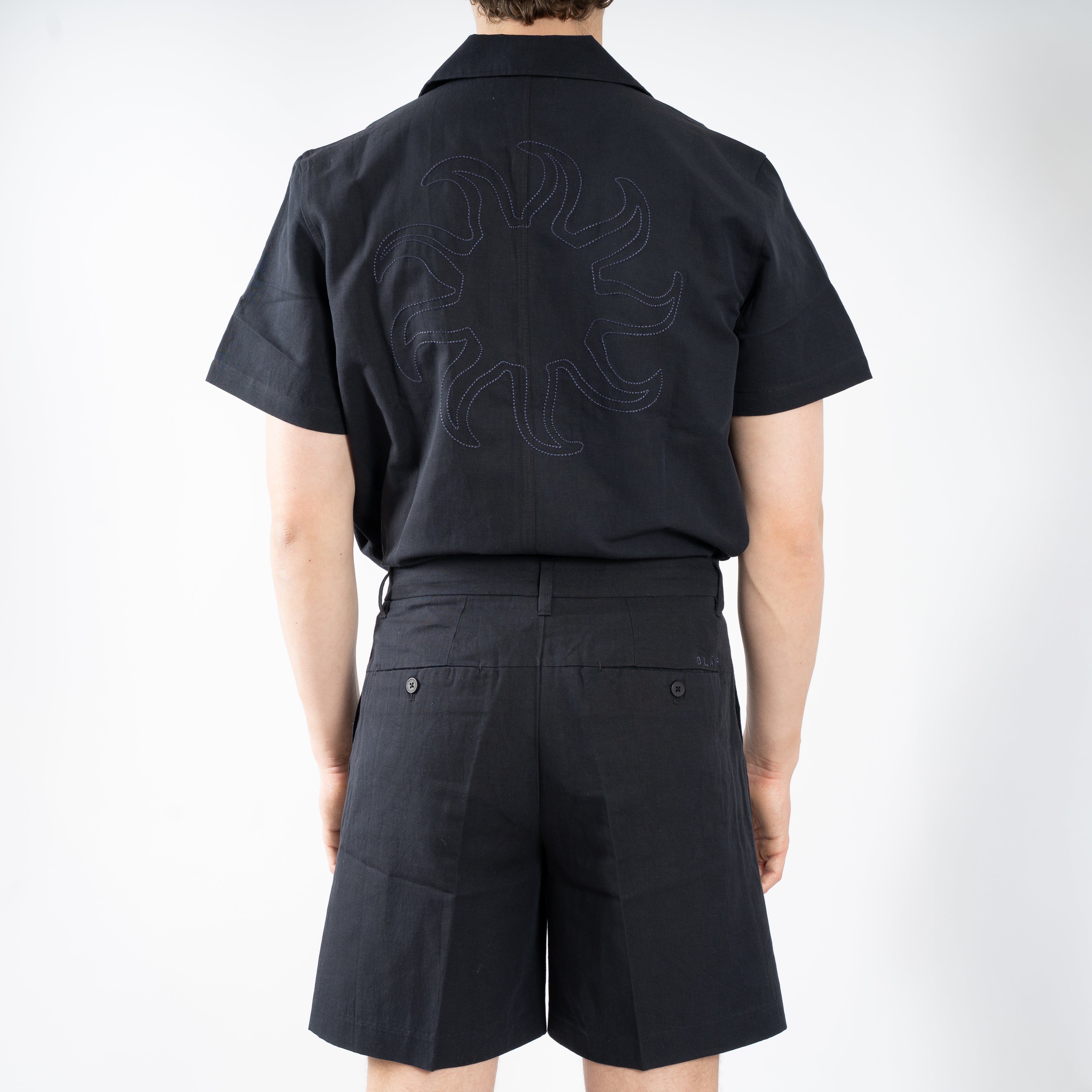 Olaf Korte Broek Donkerblauw | Cotton Linen Shorts