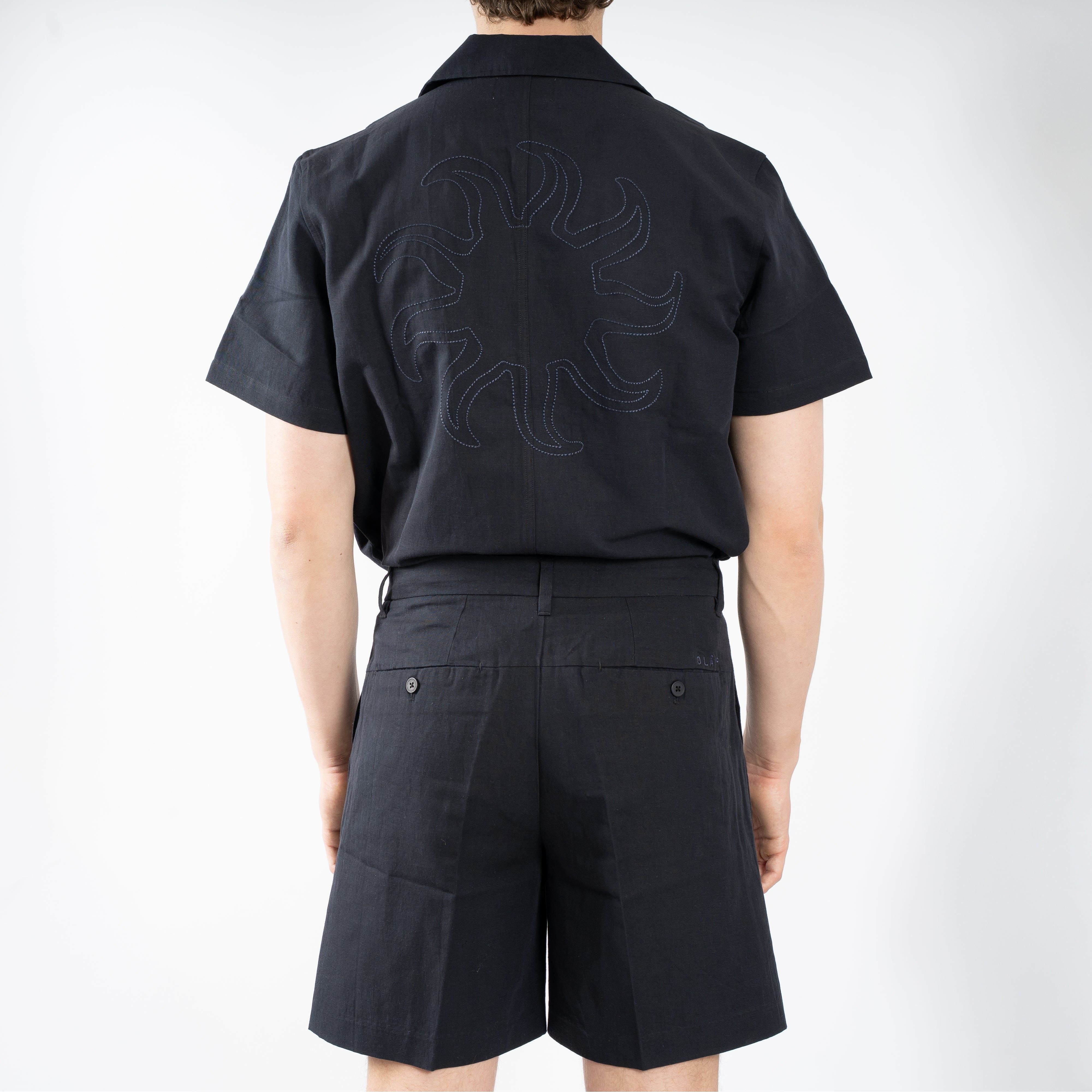 Olaf Korte Broek Donkerblauw | Cotton Linen Shorts