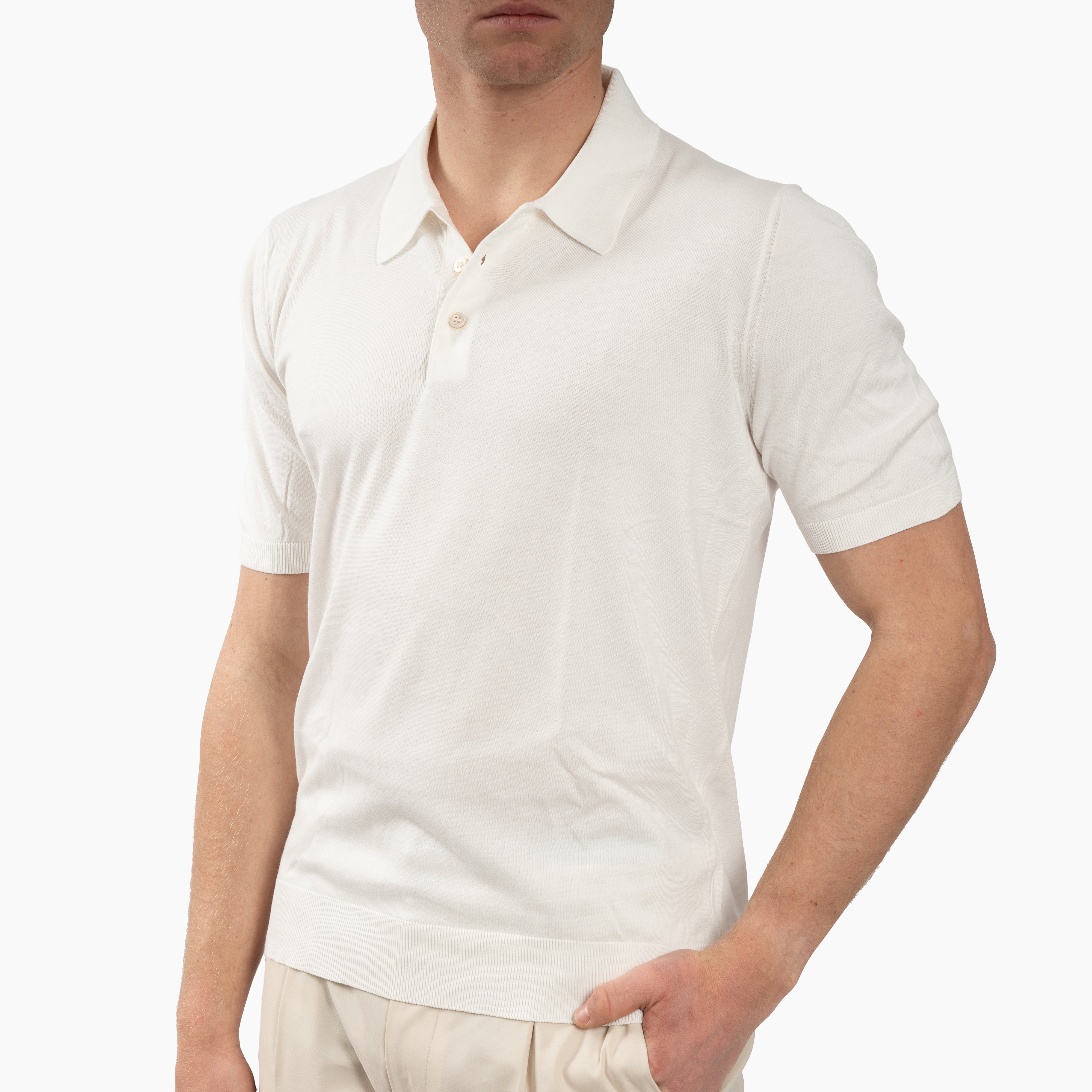 Gran Sasso Polo Wit | Suvin Cotton