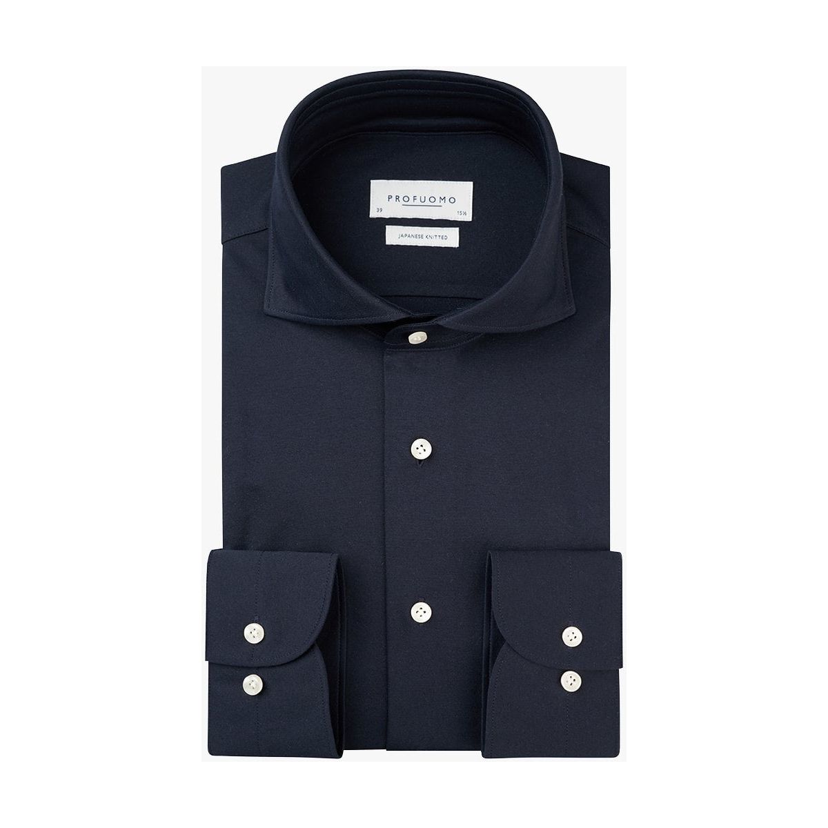 Profuomo Overhemd Japanese knitted donkerblauw