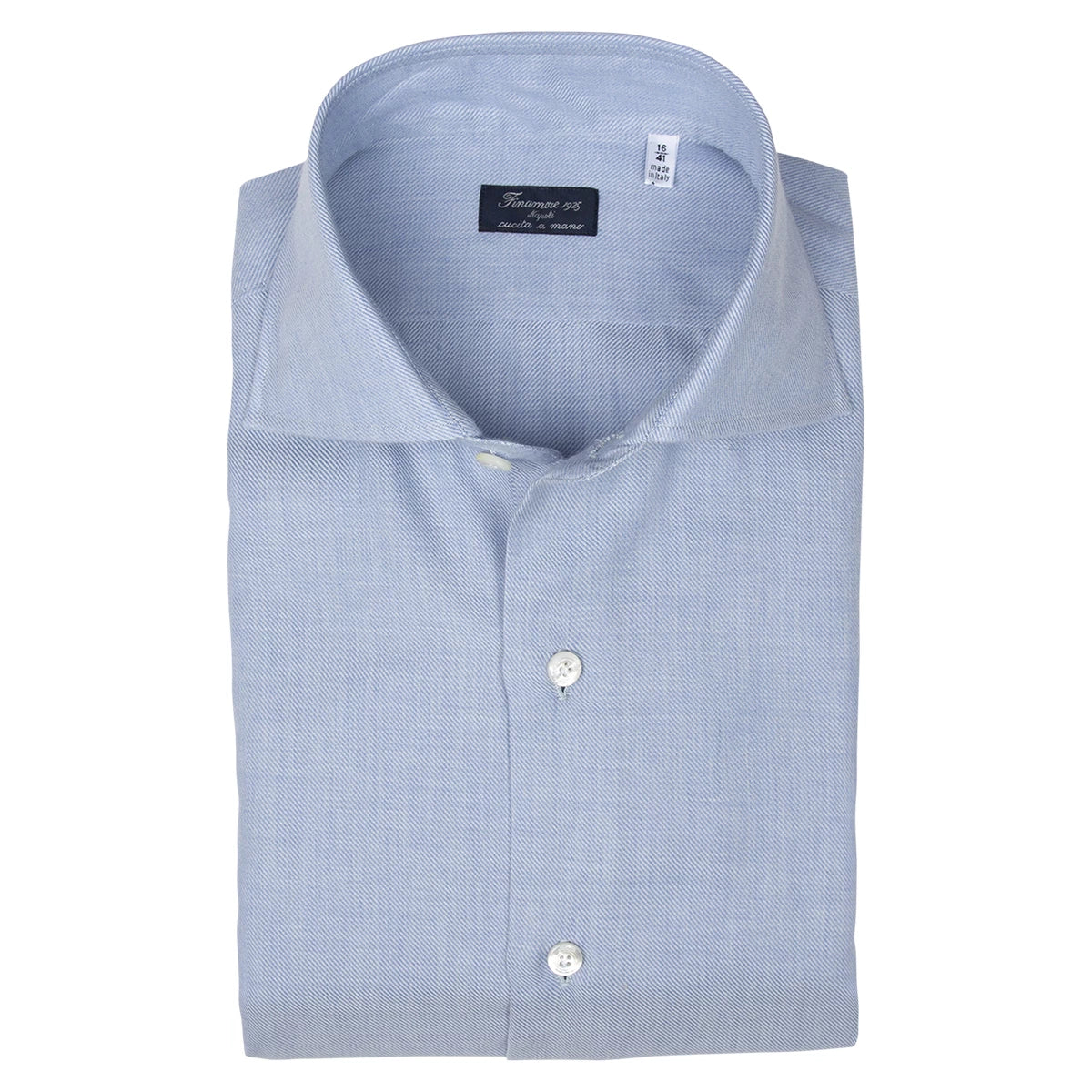 Finamore Overhemd lichtblauw/wit gestreept