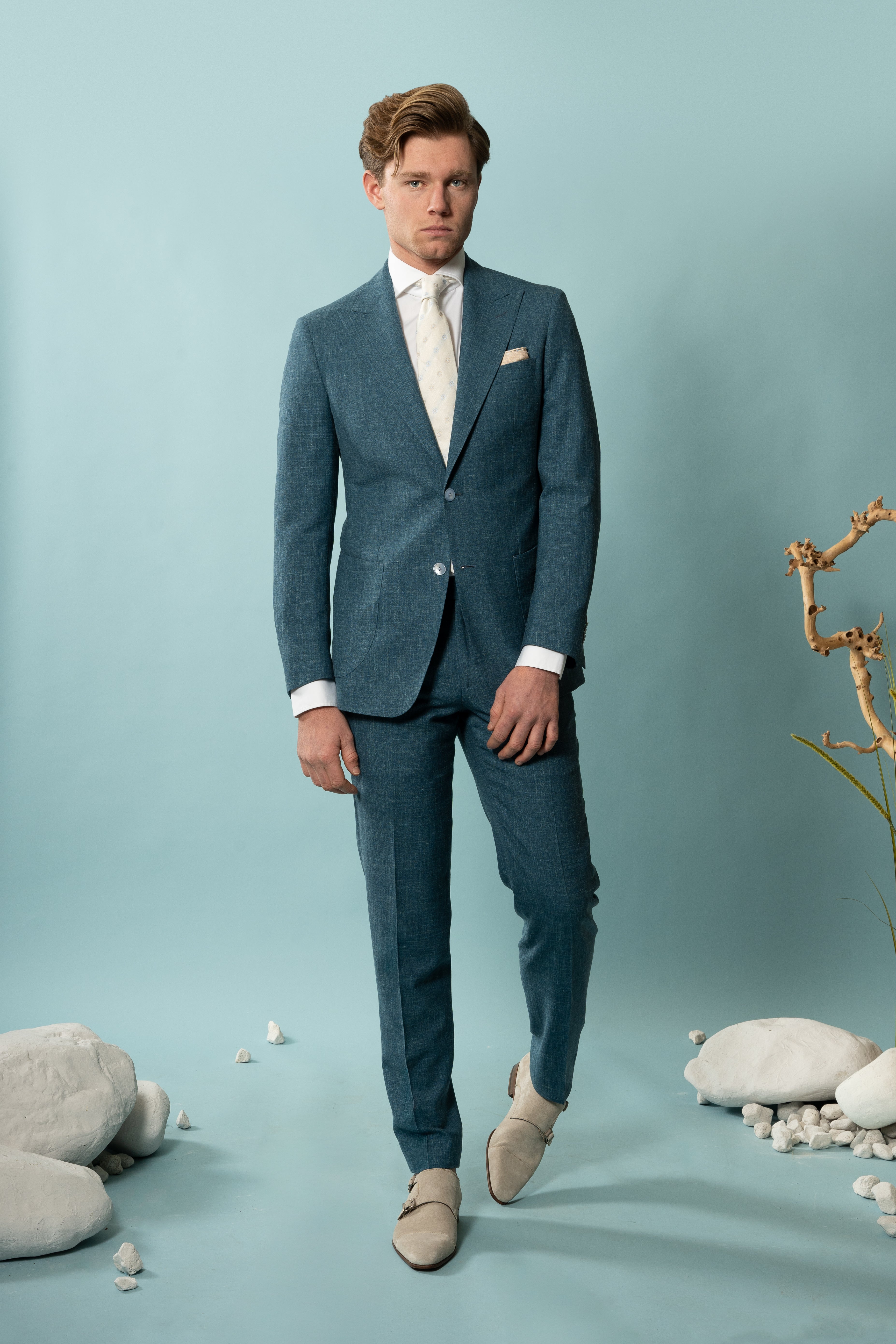 Munro Kostuum Petrolblauw | Loro Piana