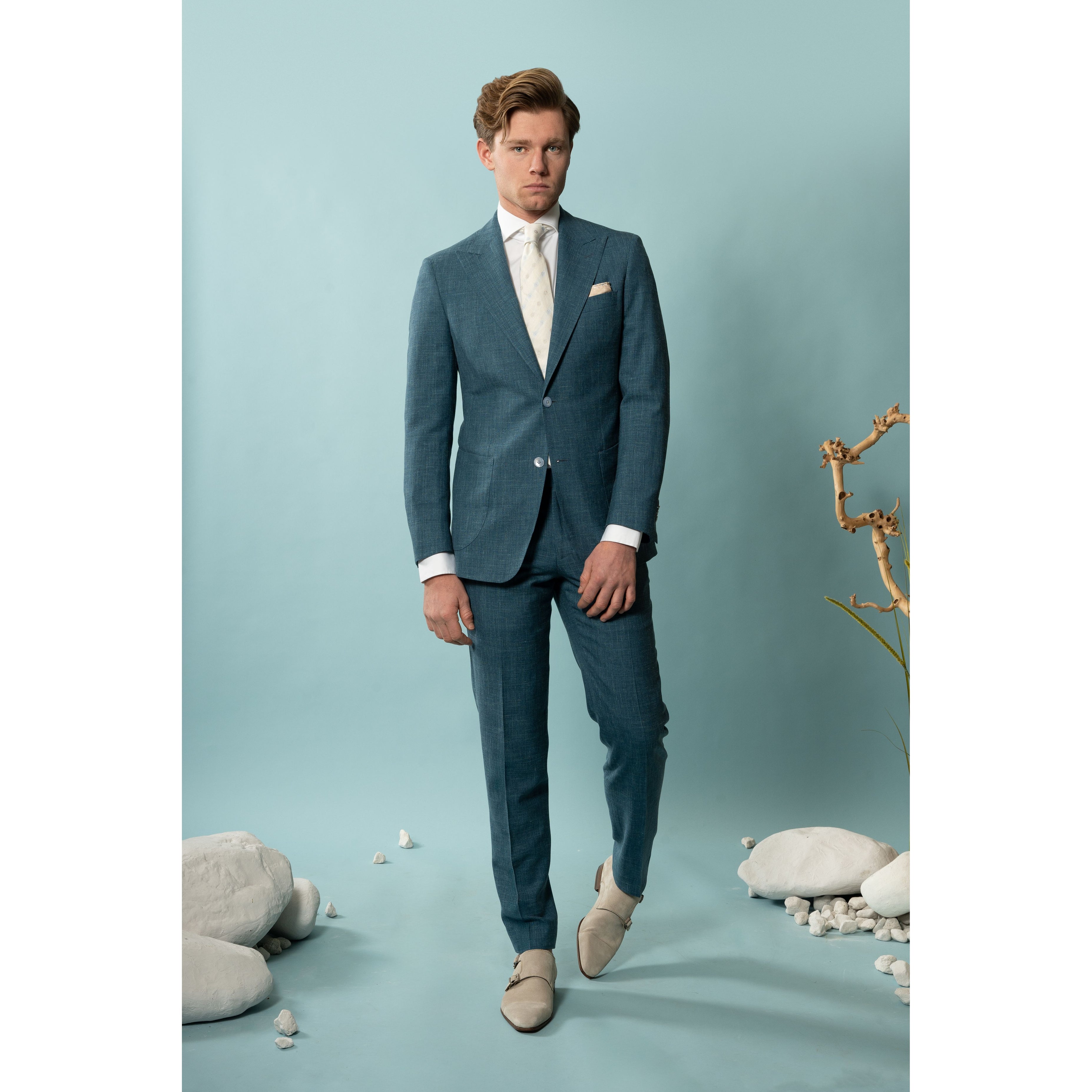 Munro Kostuum Petrolblauw | Loro Piana