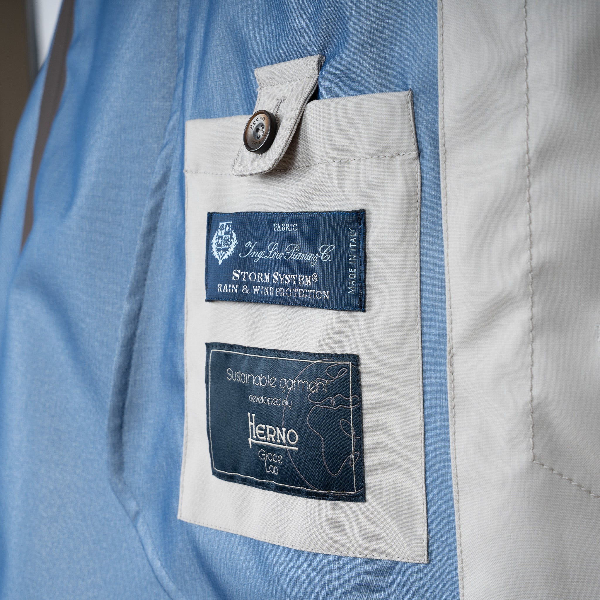 Herno Mantel Beige | Loro Piana Wool Storm®