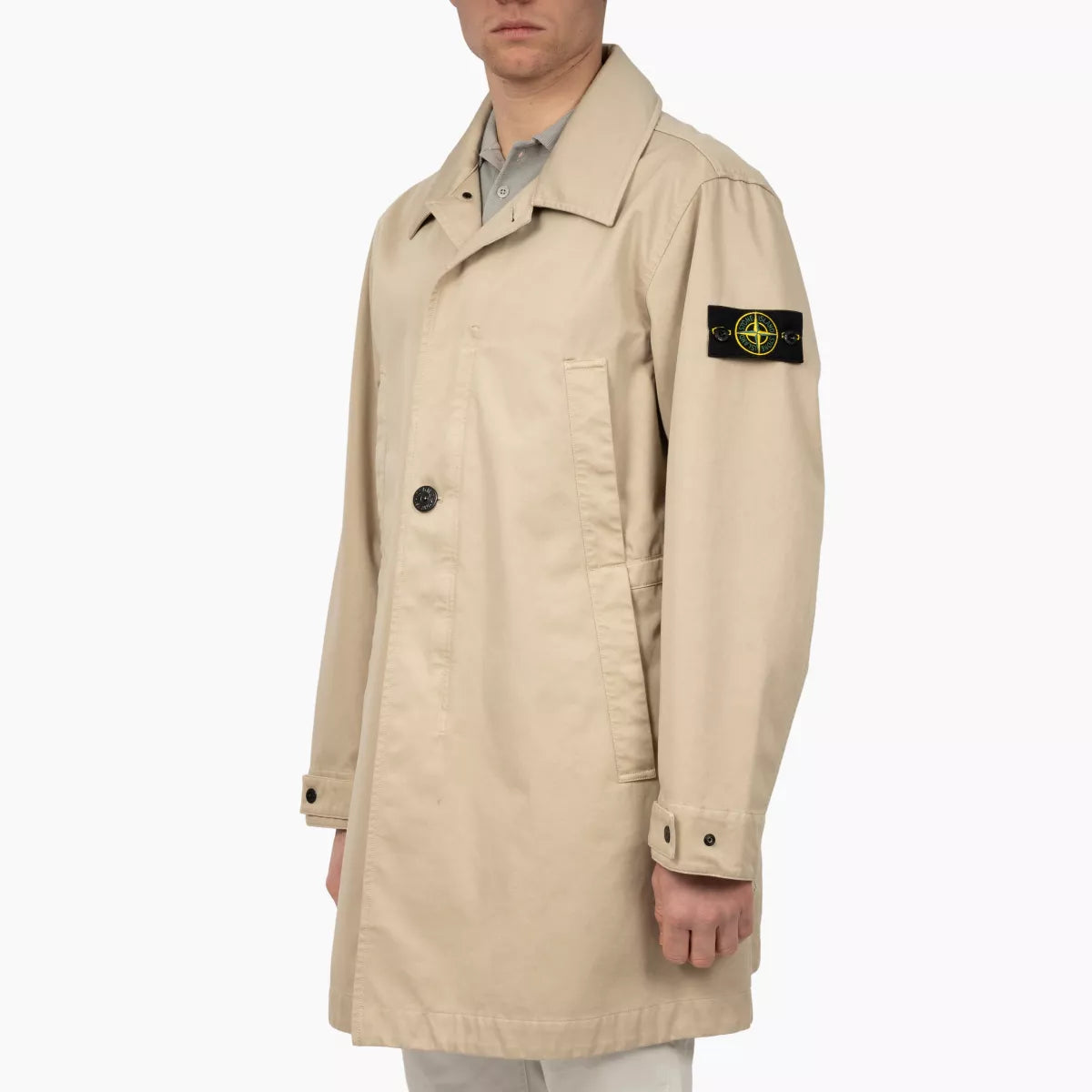 Stone Island Trench Coat Zand | Raso Gommato