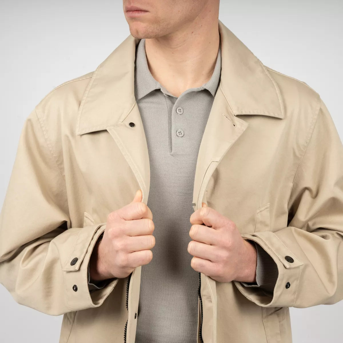 Stone Island Trench Coat Zand | Raso Gommato