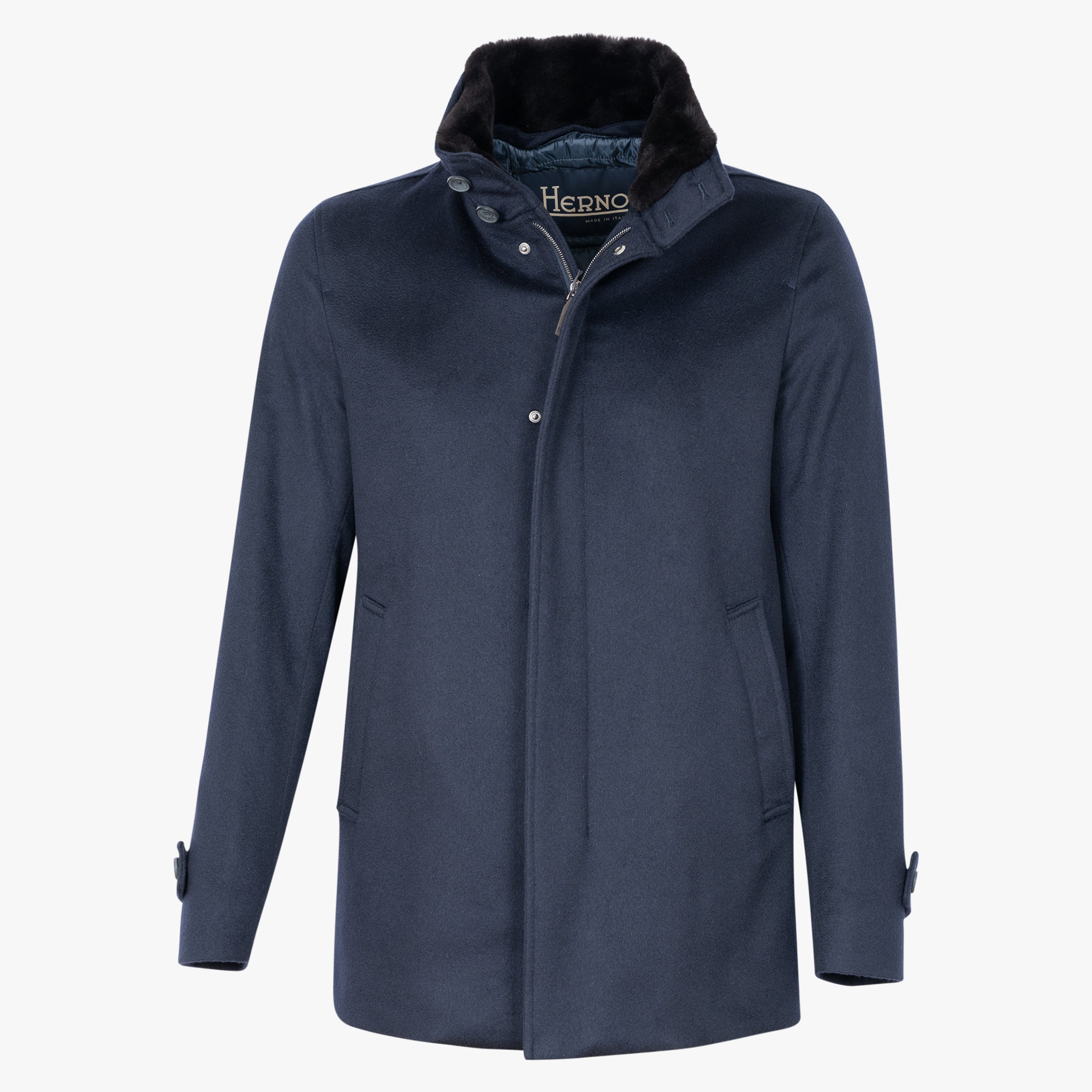 Herno Mantel Donkerblauw | Pure Cashmere