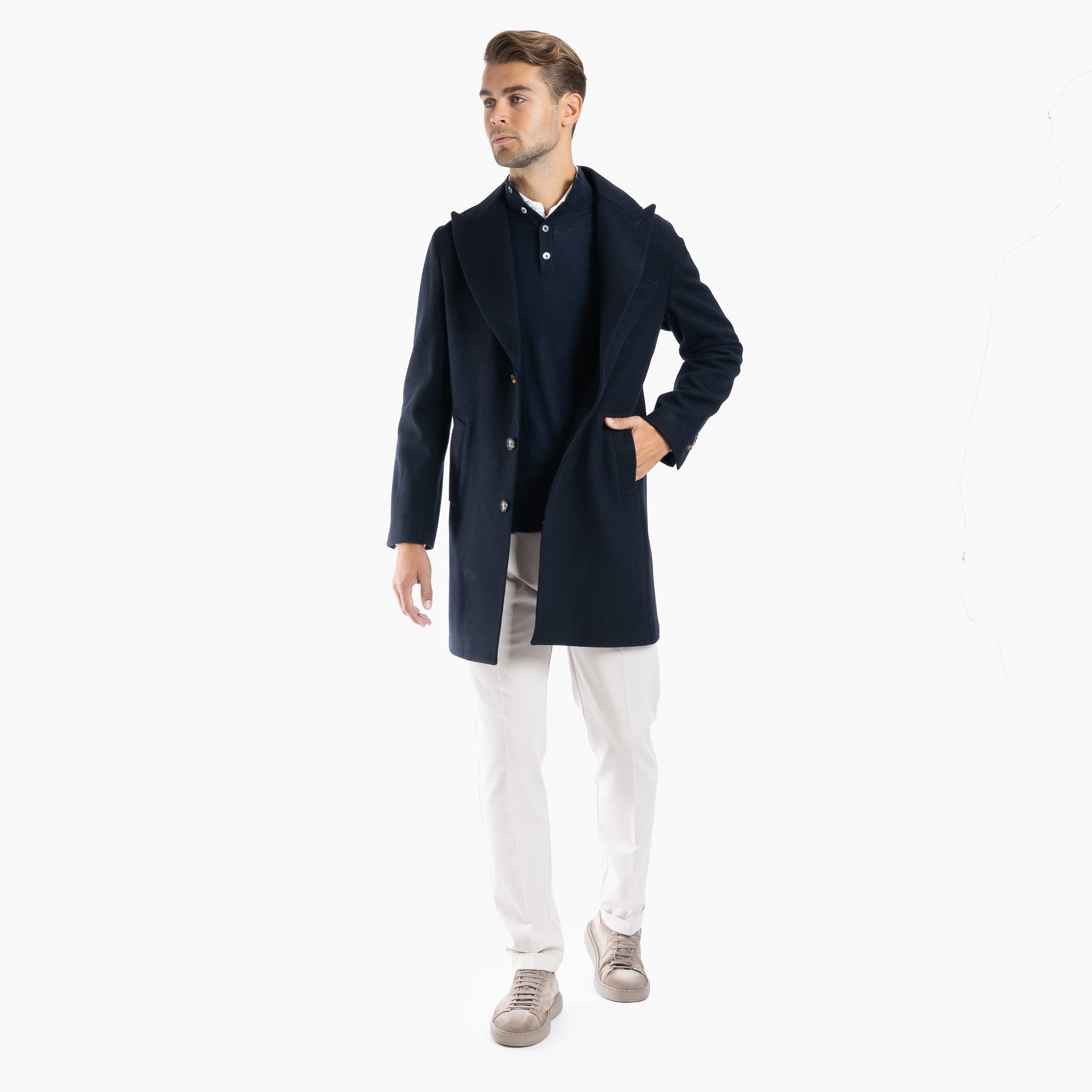 SEVEN DIALS Mantel Donkerblauw | Leighton