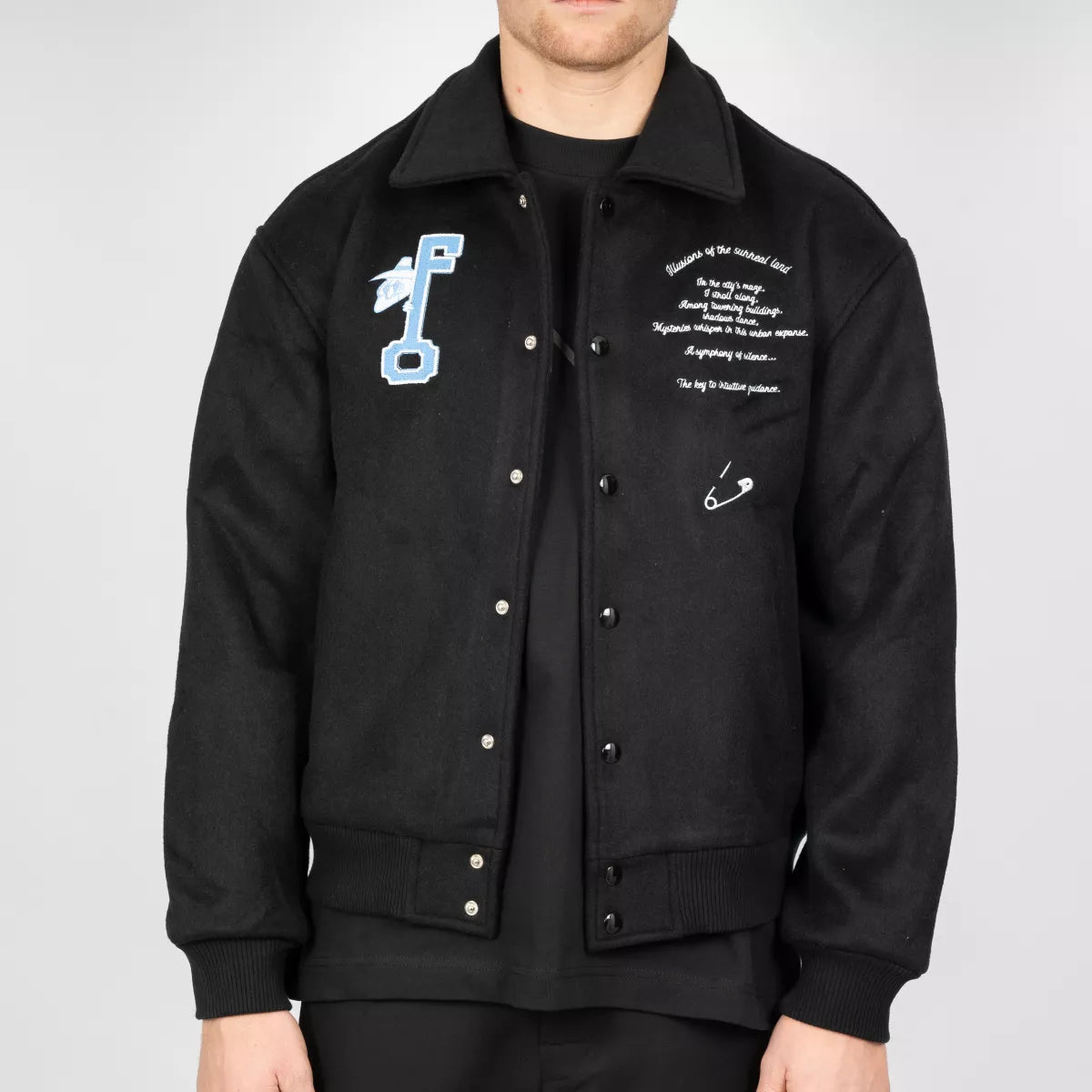 Flaneur Varsity Jacket Zwart