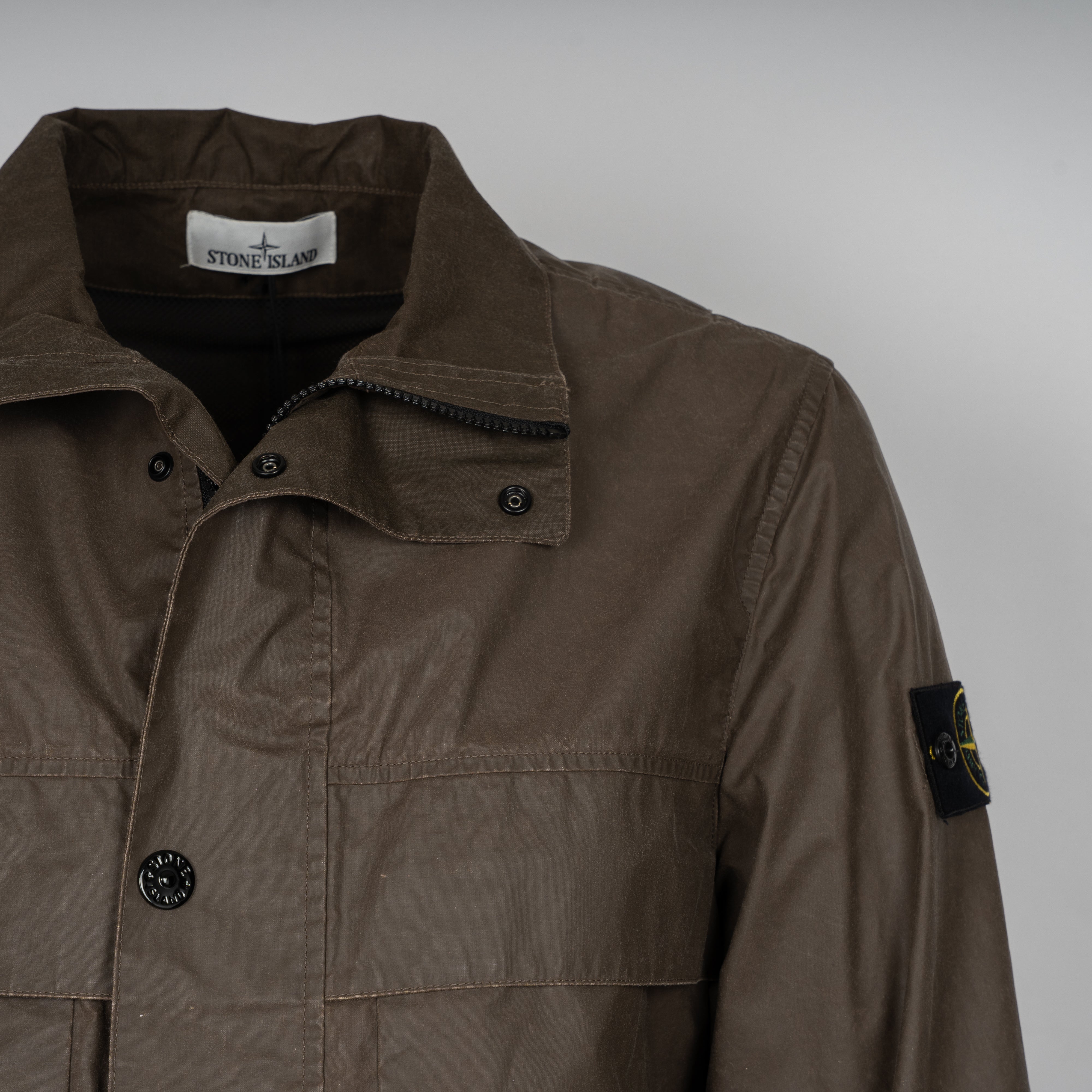 Stone Island Field Jacket Bruin | Pigment Cotton Tela