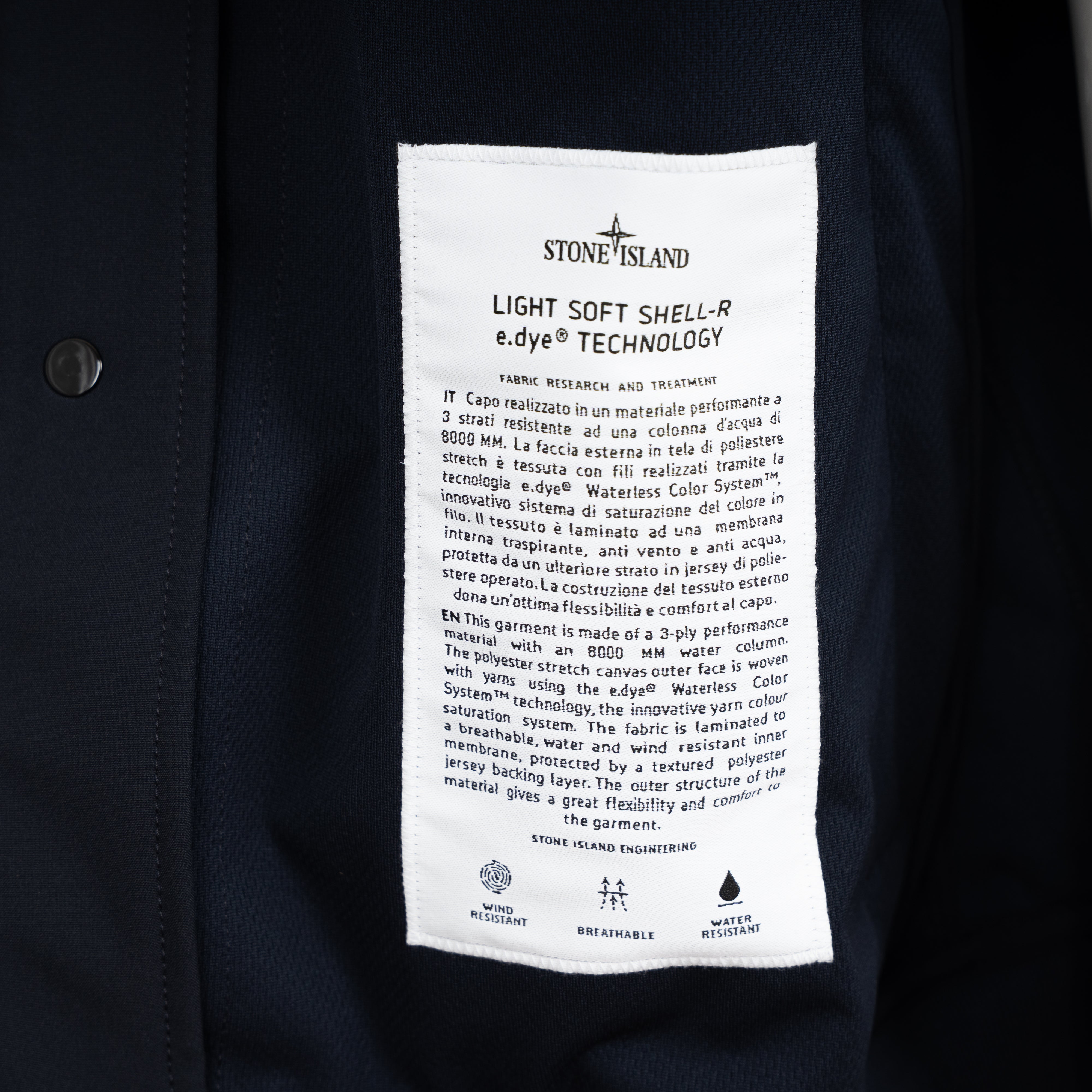 Stone Island Soft Shell Jas Donkerblauw | Soft Shell-R