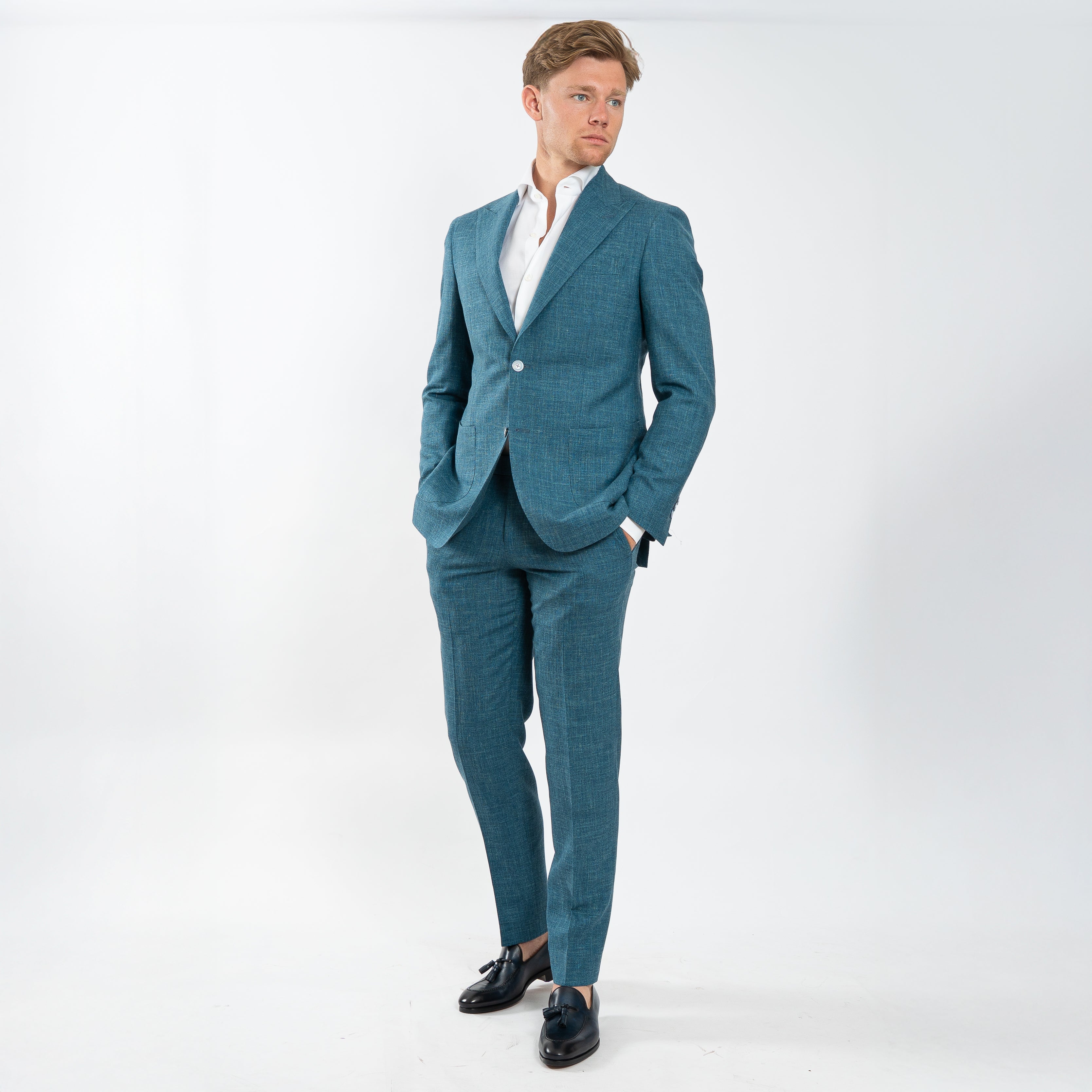 Munro Kostuum Petrolblauw | Loro Piana