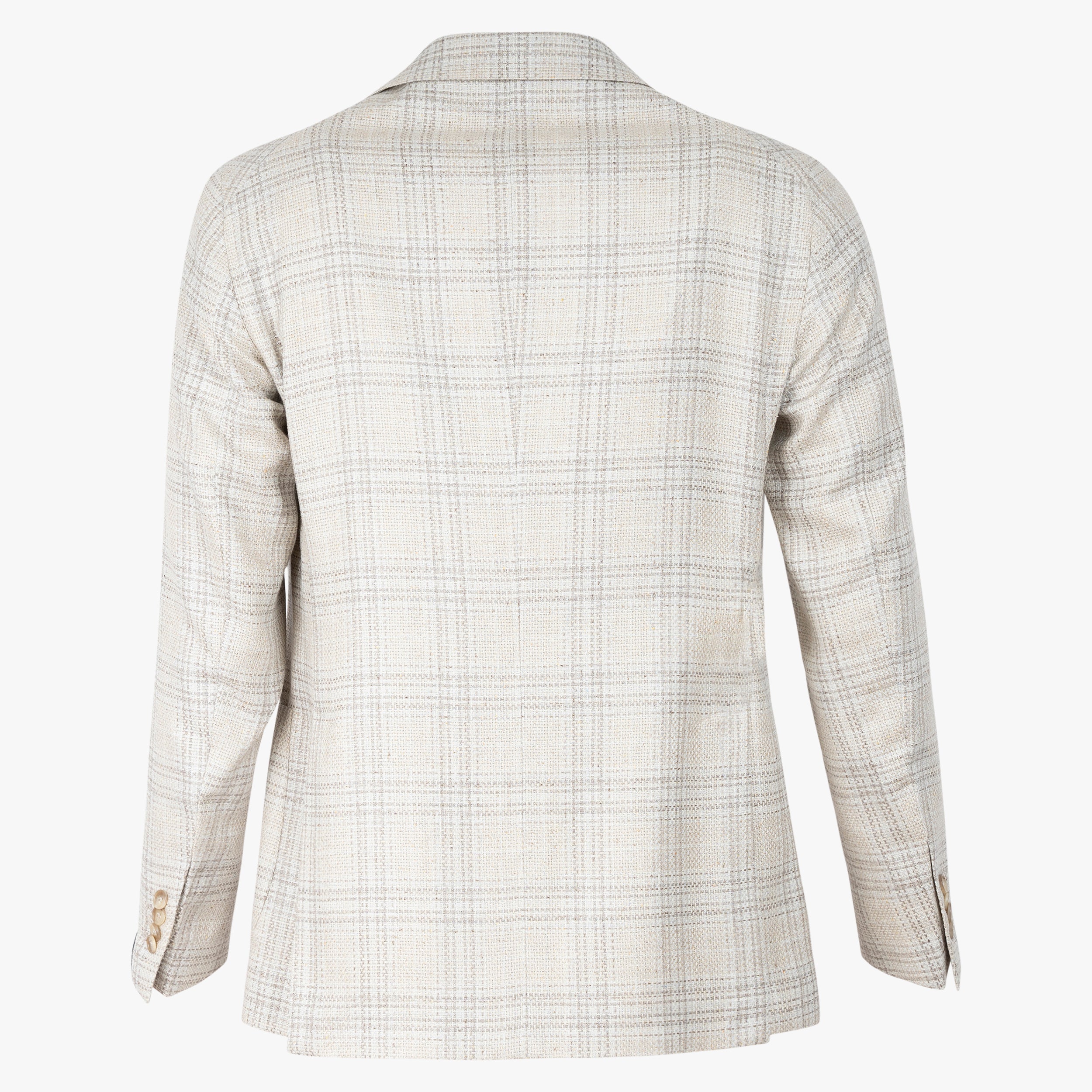 TAGLIATORE Colbert Beige Geruit | Cotton & Silk