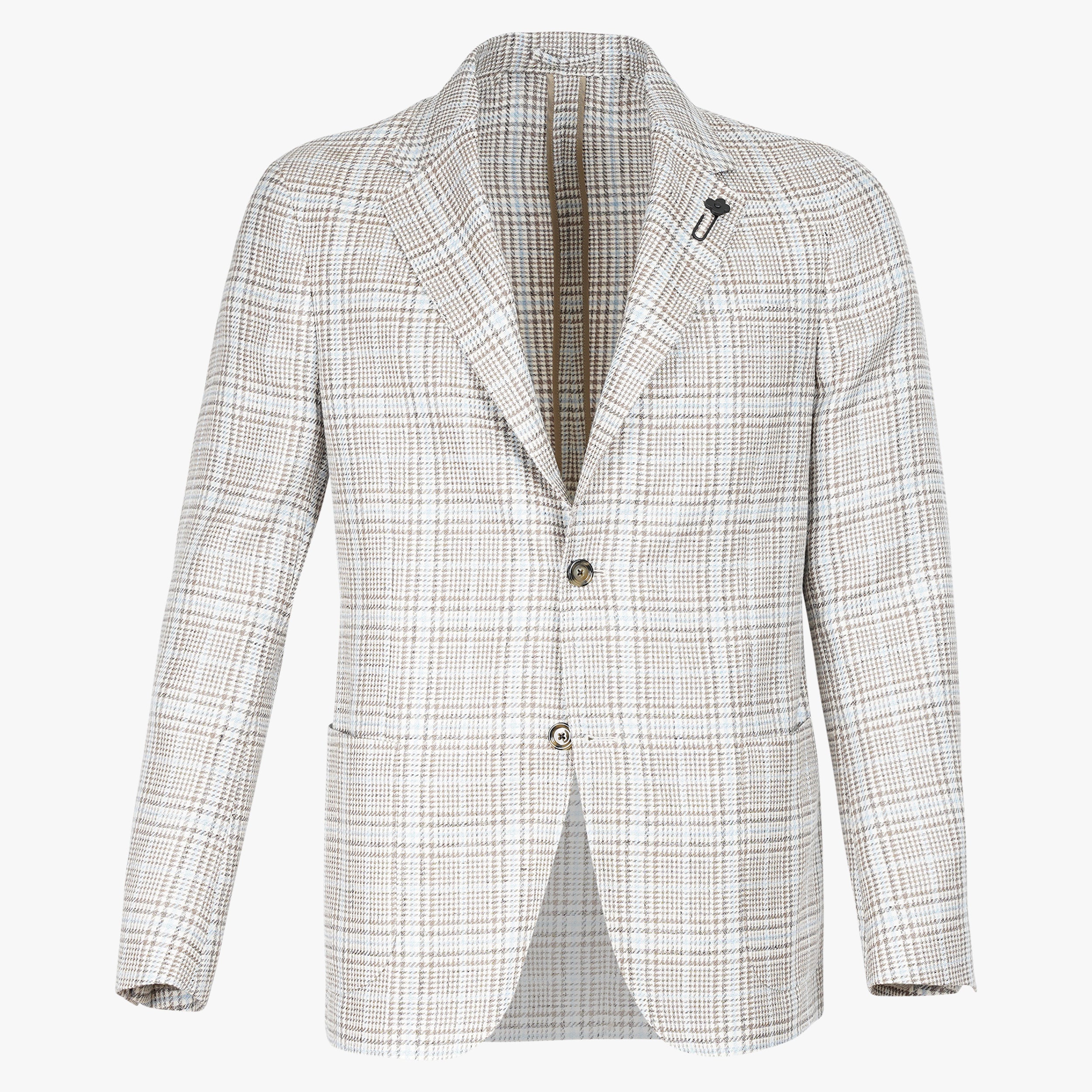 Lardini Colbert Geruit Taupe / Lichtblauw | Roma